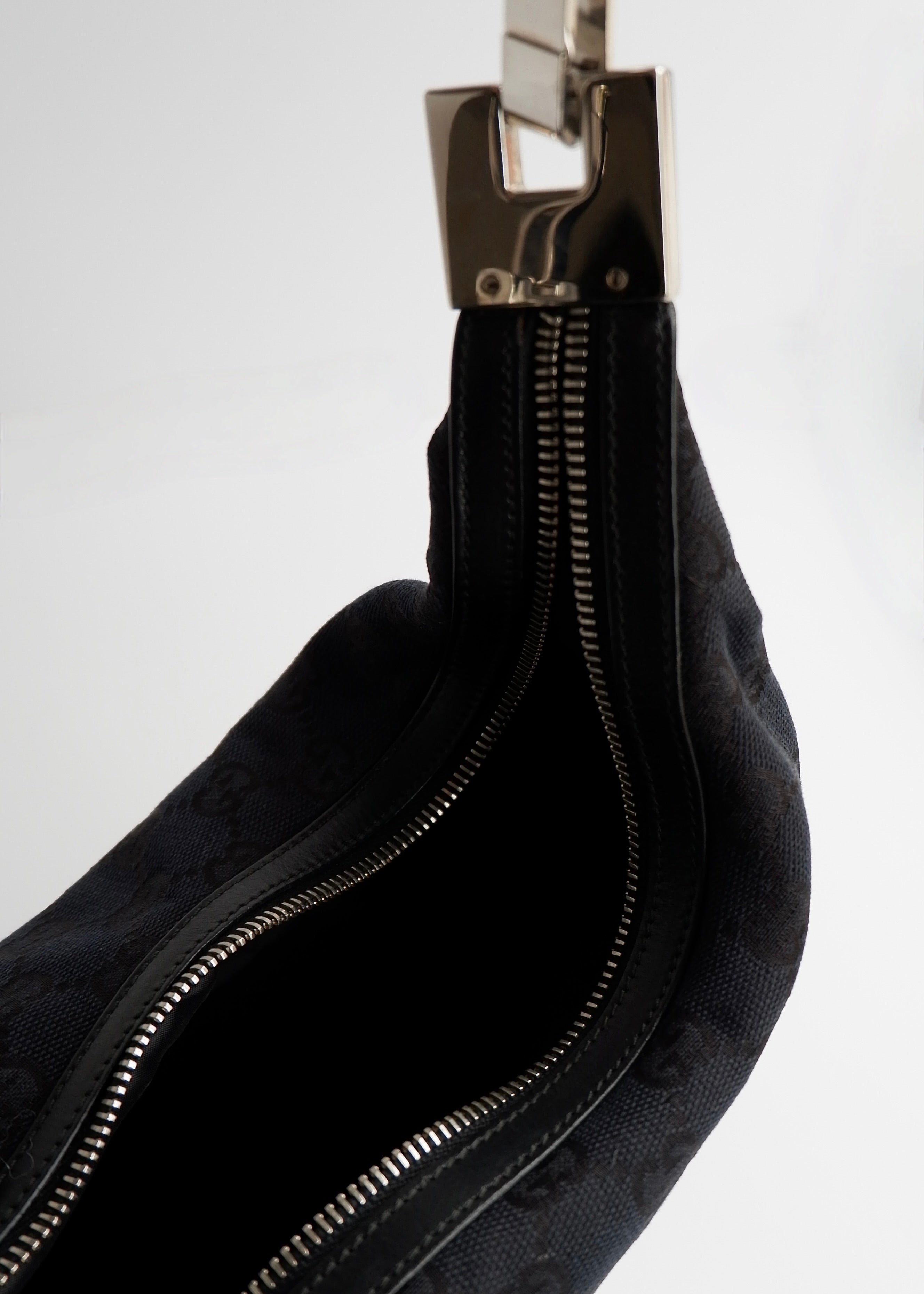 Authentic Preowned Gucci Black GG Canvas SHW Shoulder Bag