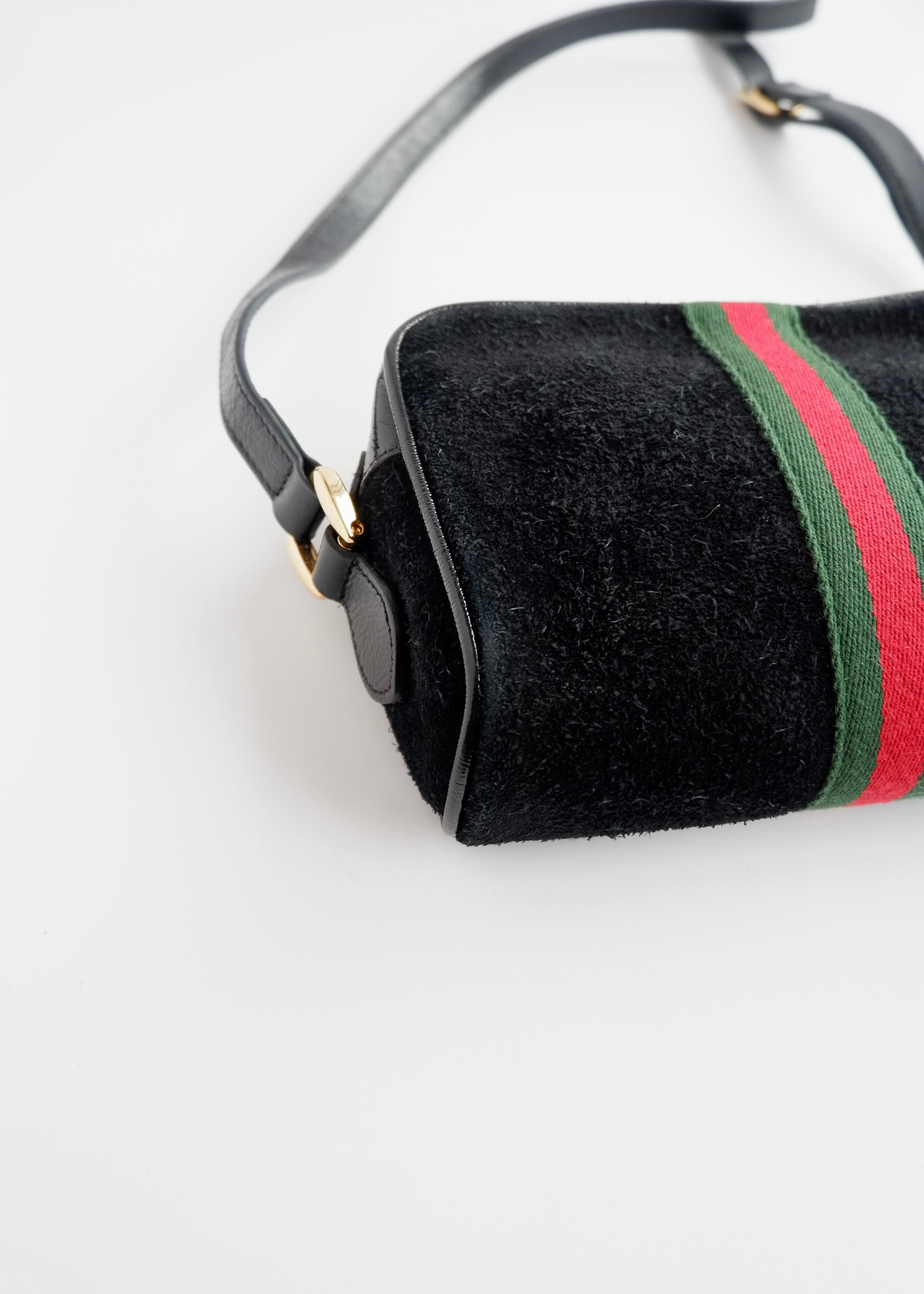 Authentic Preowned Gucci Black Suede Ophidia Mini Crossbody Bag