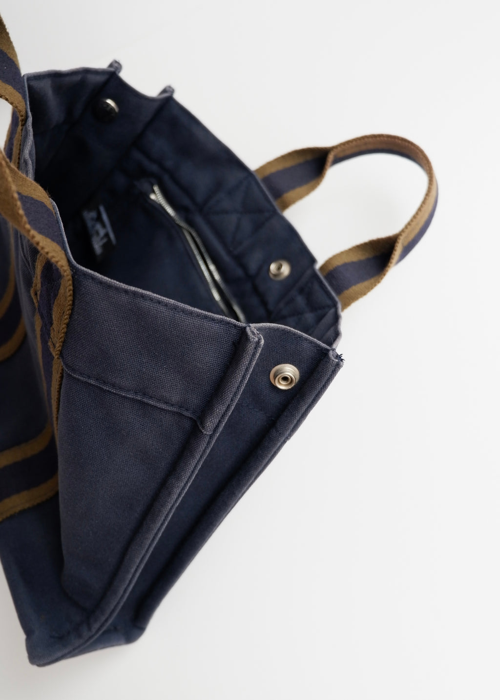 Sac cabas Hermes Fourre Tout PM toile marine authentique d'occasion