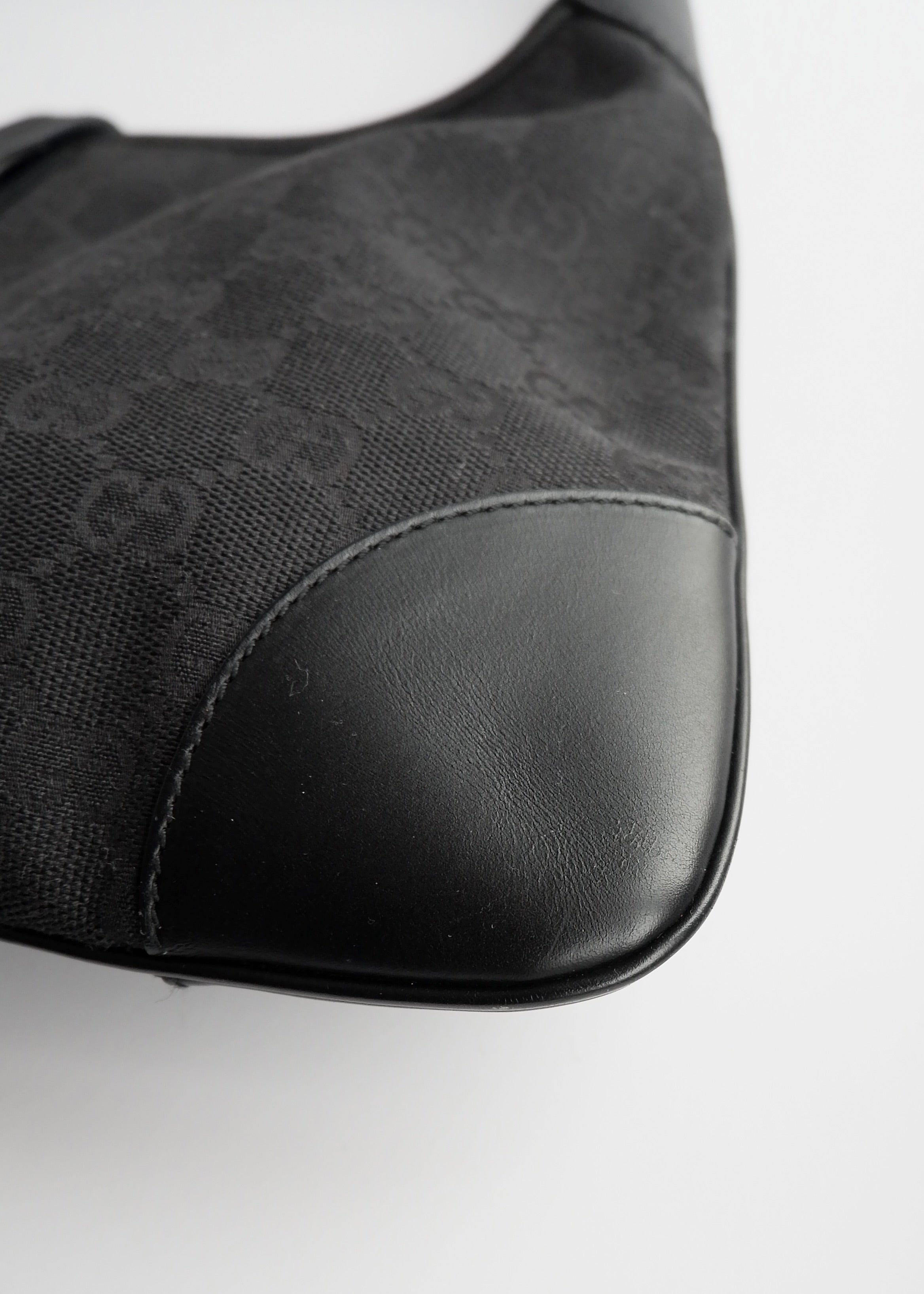 Authentic Preowned Gucci Black GG Canvas Jackie Shoulder Bag