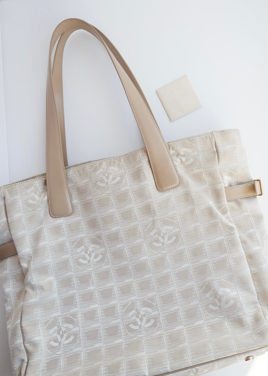 Authentic Preowned Chanel Beige Canvas New Travel Line Tote Bag