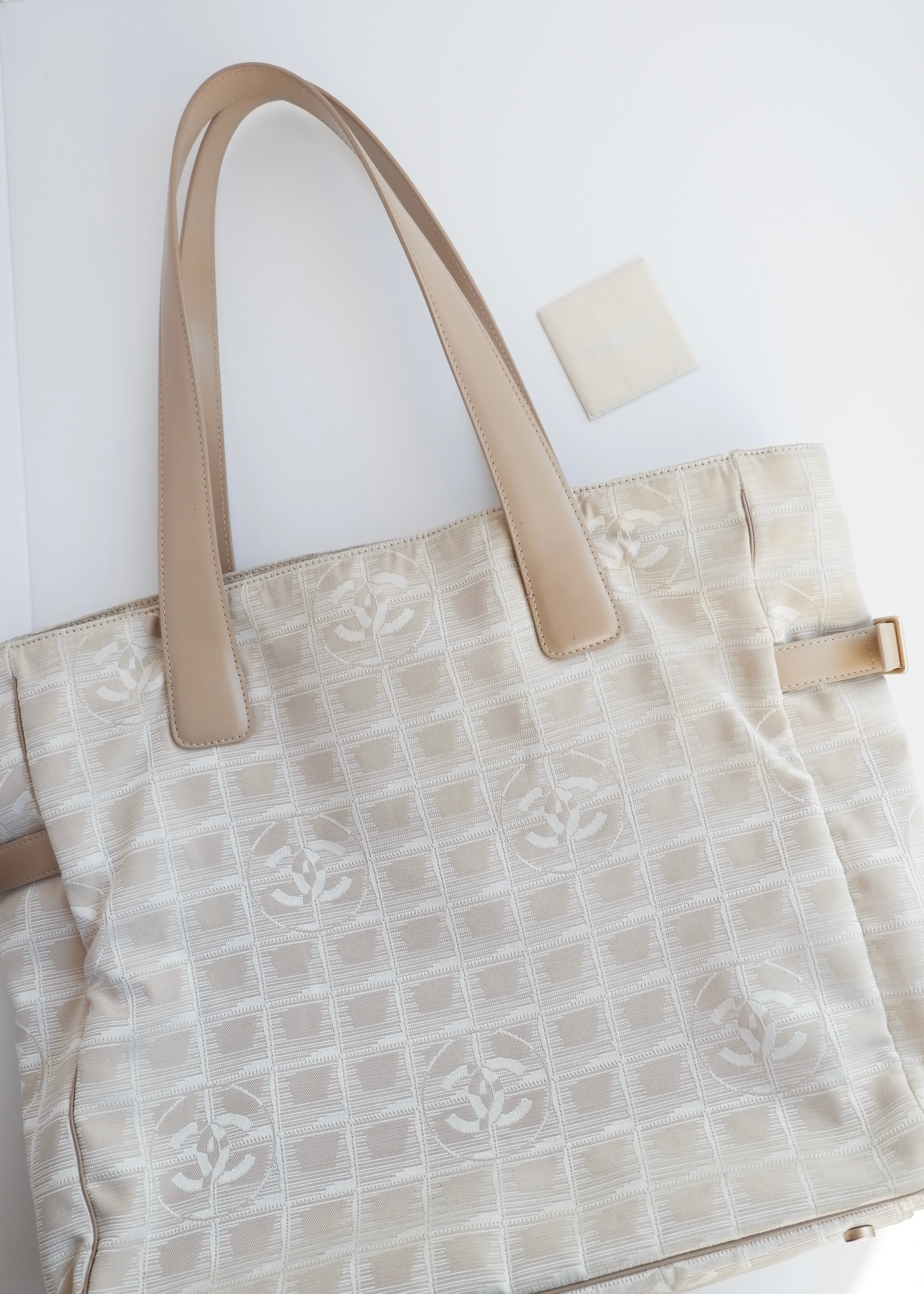 Authentic Preowned Chanel Beige Canvas New Travel Line Tote Bag