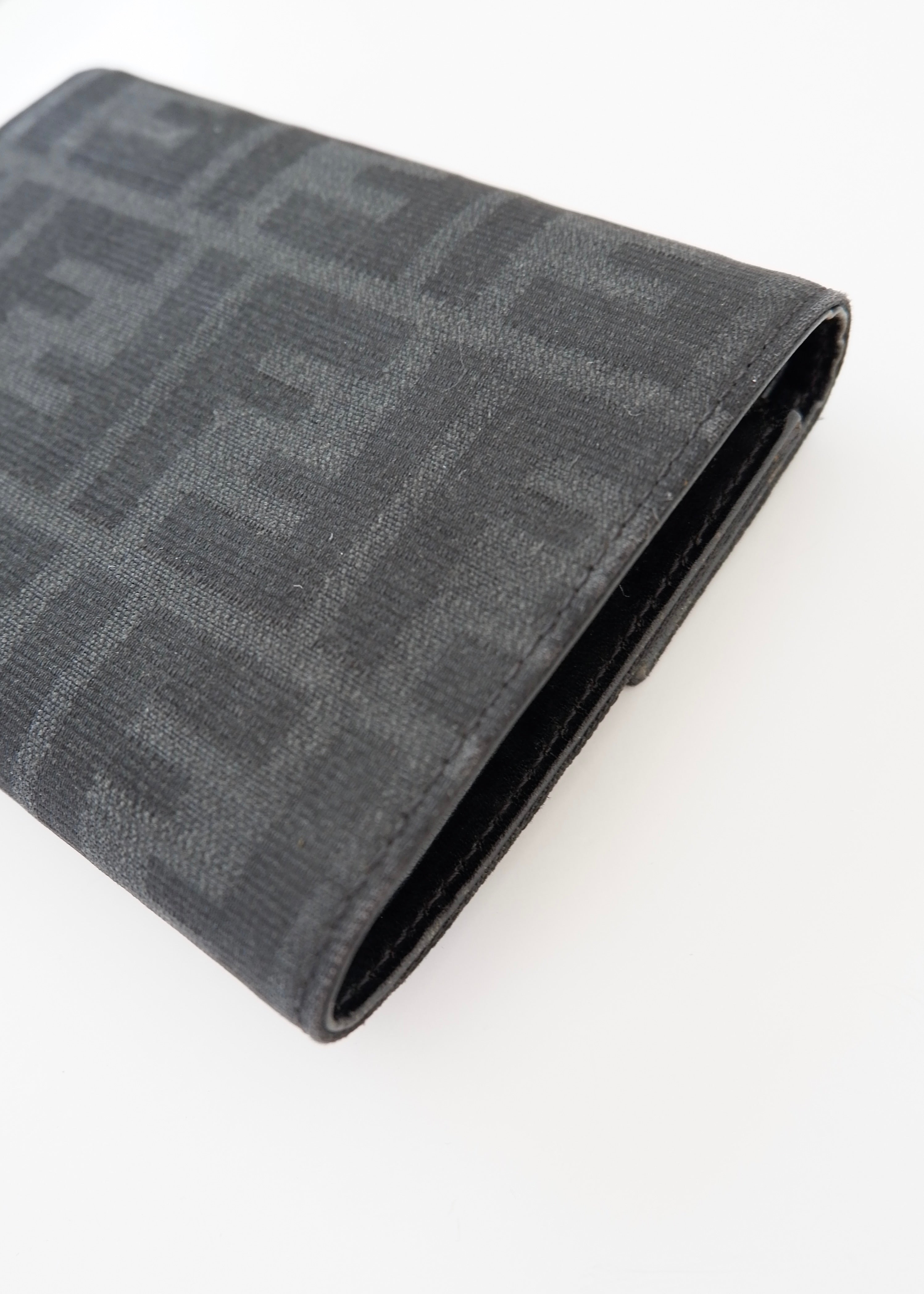 Authentic Preowned FendiBlack Zucca Canvas Bi-Fold Wallet