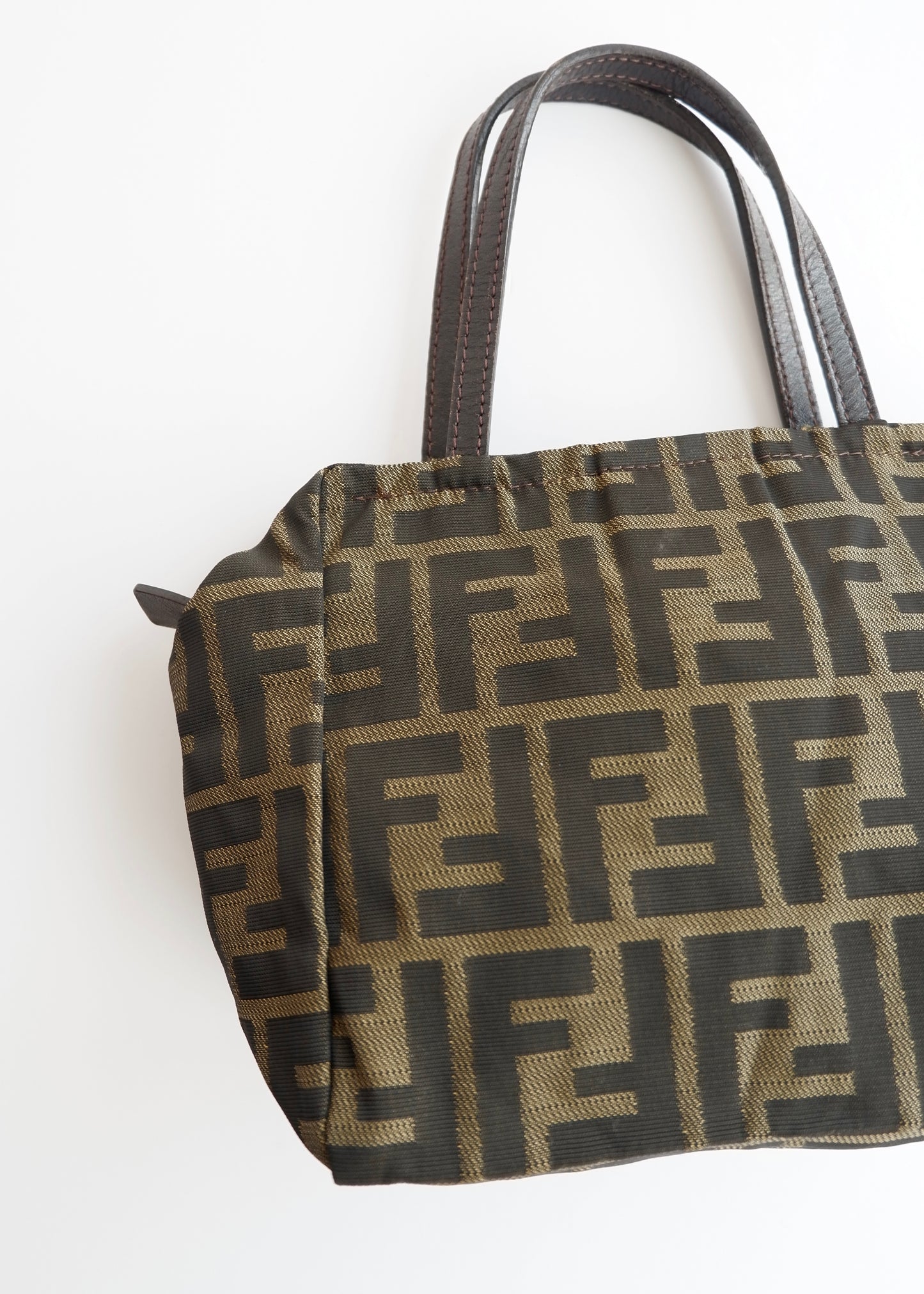 Authentic Preowned Vintage Fenci Brown Canvas Zucca Mini Handbag