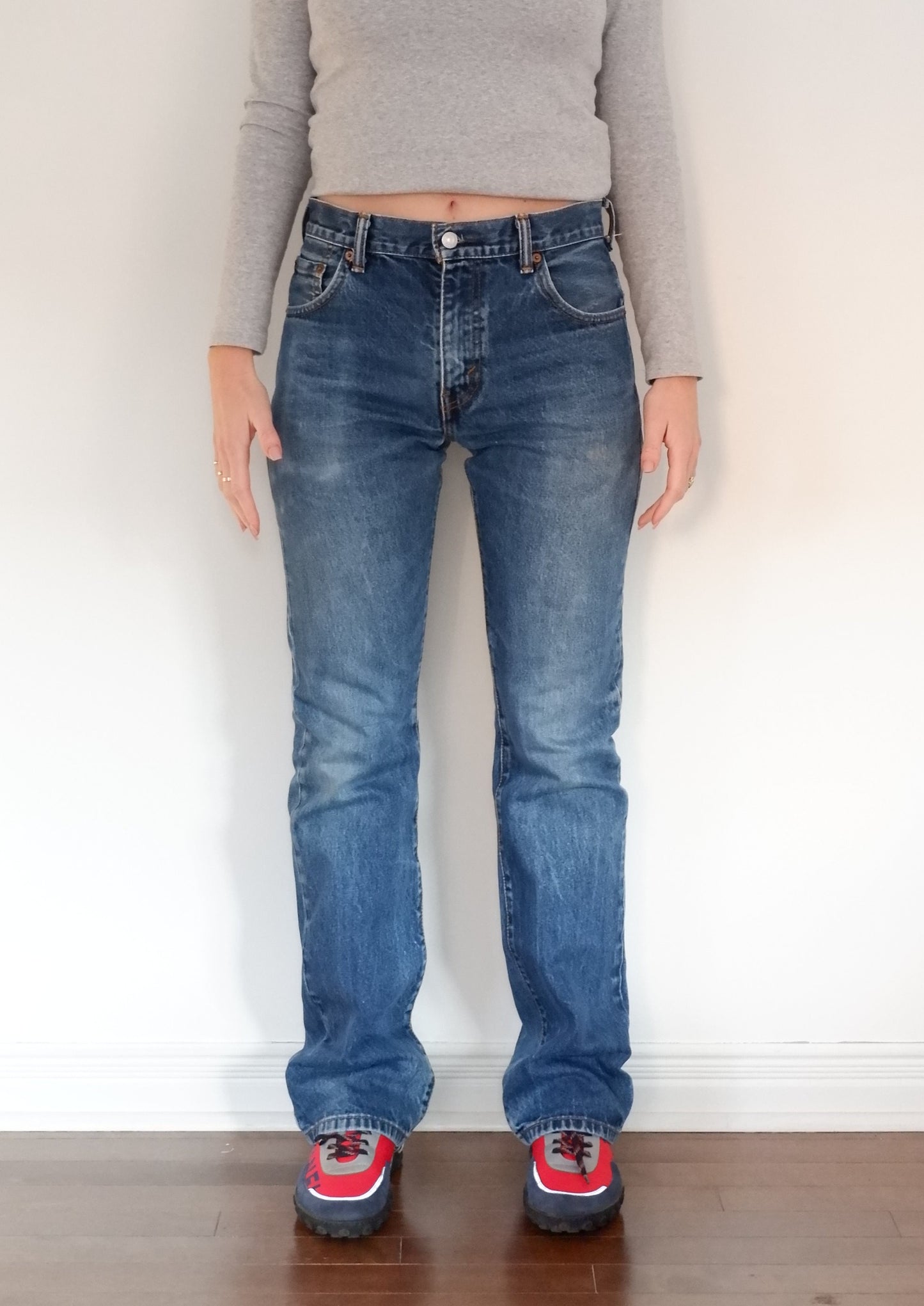 Levis 517 Dark Blue Faded Slim Fit Jeans - 30