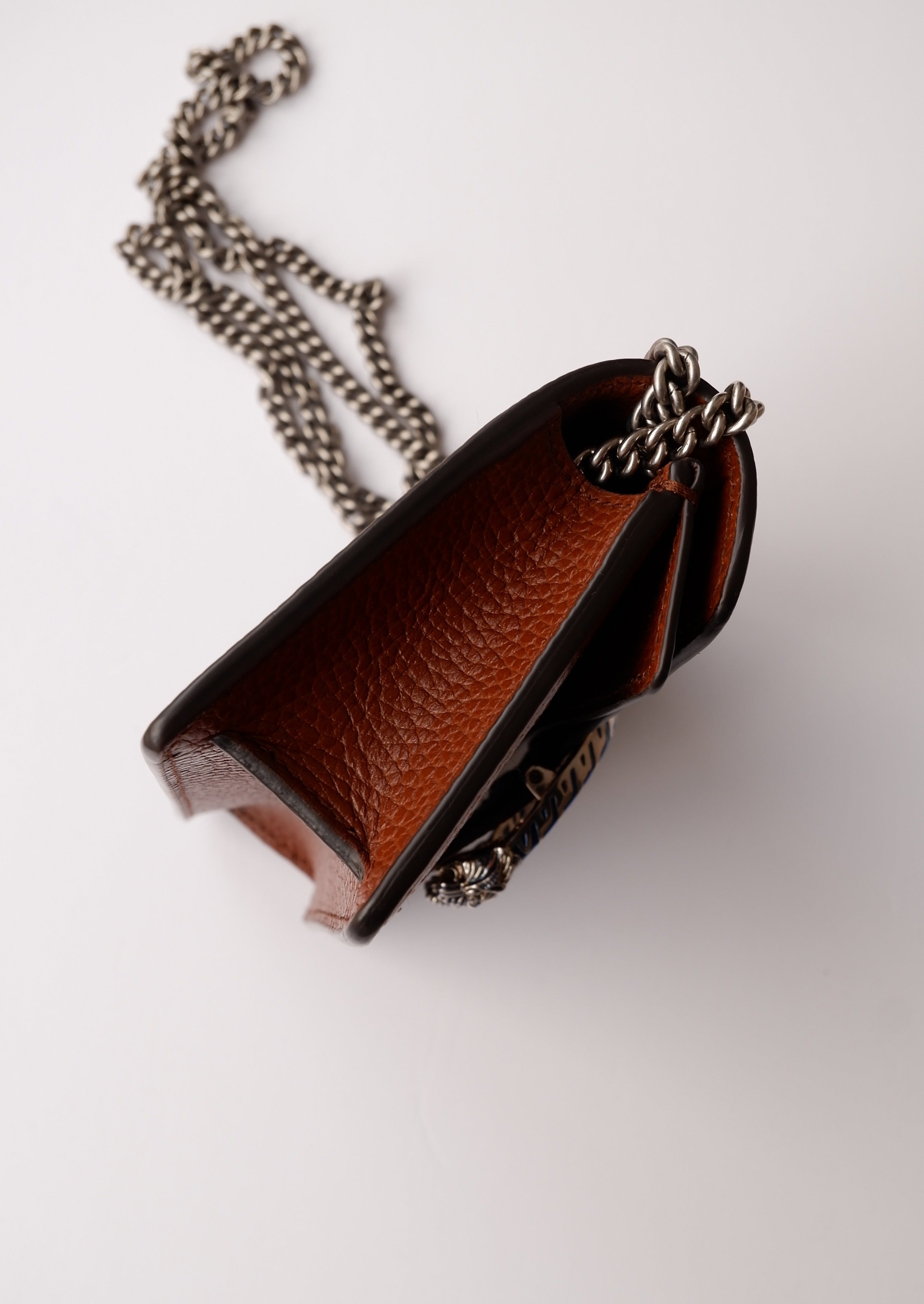 Authentique sac Gucci Dionysus Super Mini en jean et cuir d'occasion