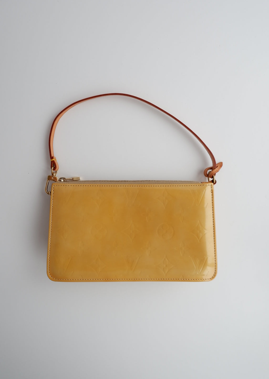 Authentique Louis Vuitton Vernis Jaune Lexington Pochette/Sac à bandoulière d'occasion