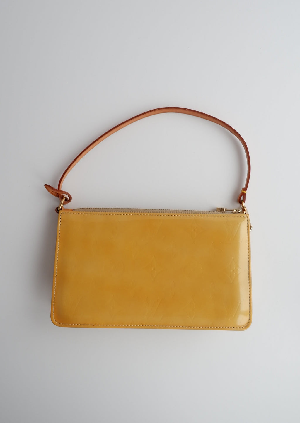 Authentique Louis Vuitton Vernis Jaune Lexington Pochette/Sac à bandoulière d'occasion