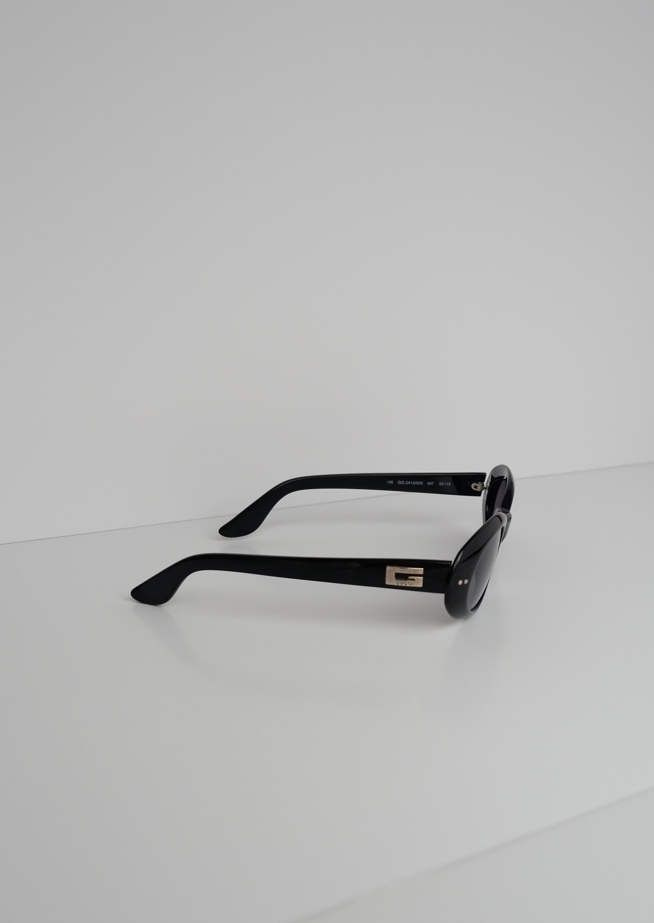 Authentiques lunettes de soleil rondes vintage Gucci noires
