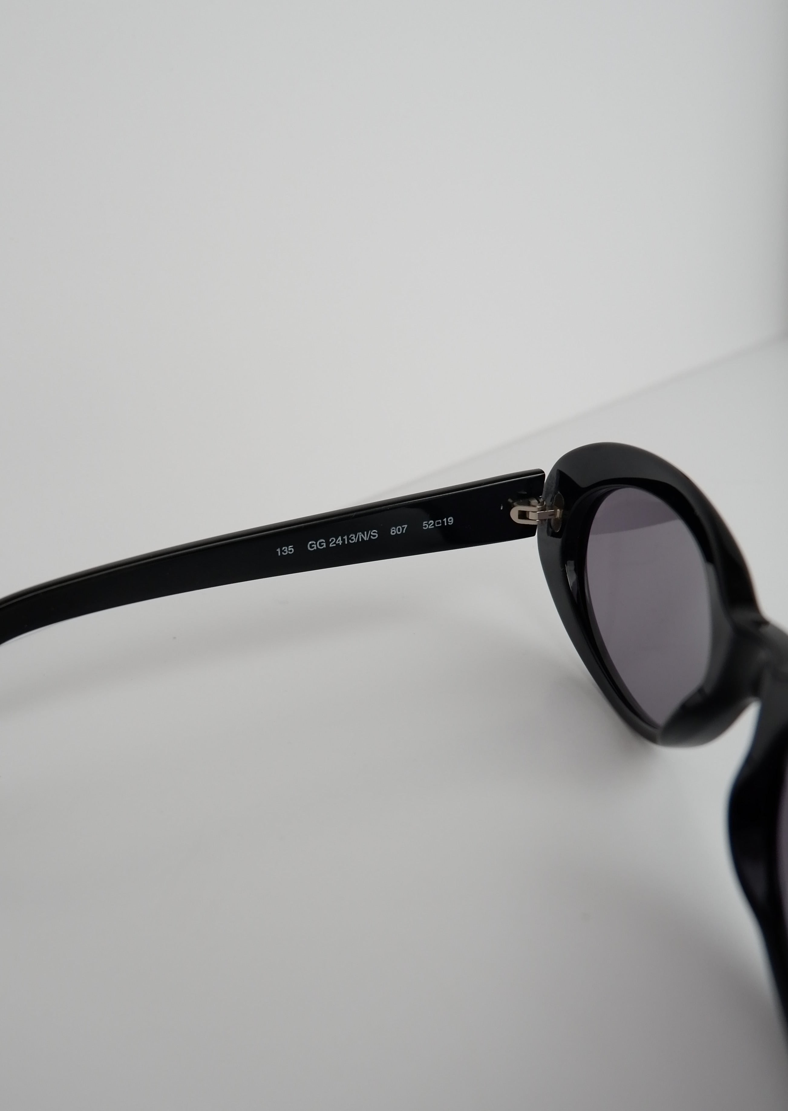 Authentic Preowned Vintage Gucci Black Round Sunglasses