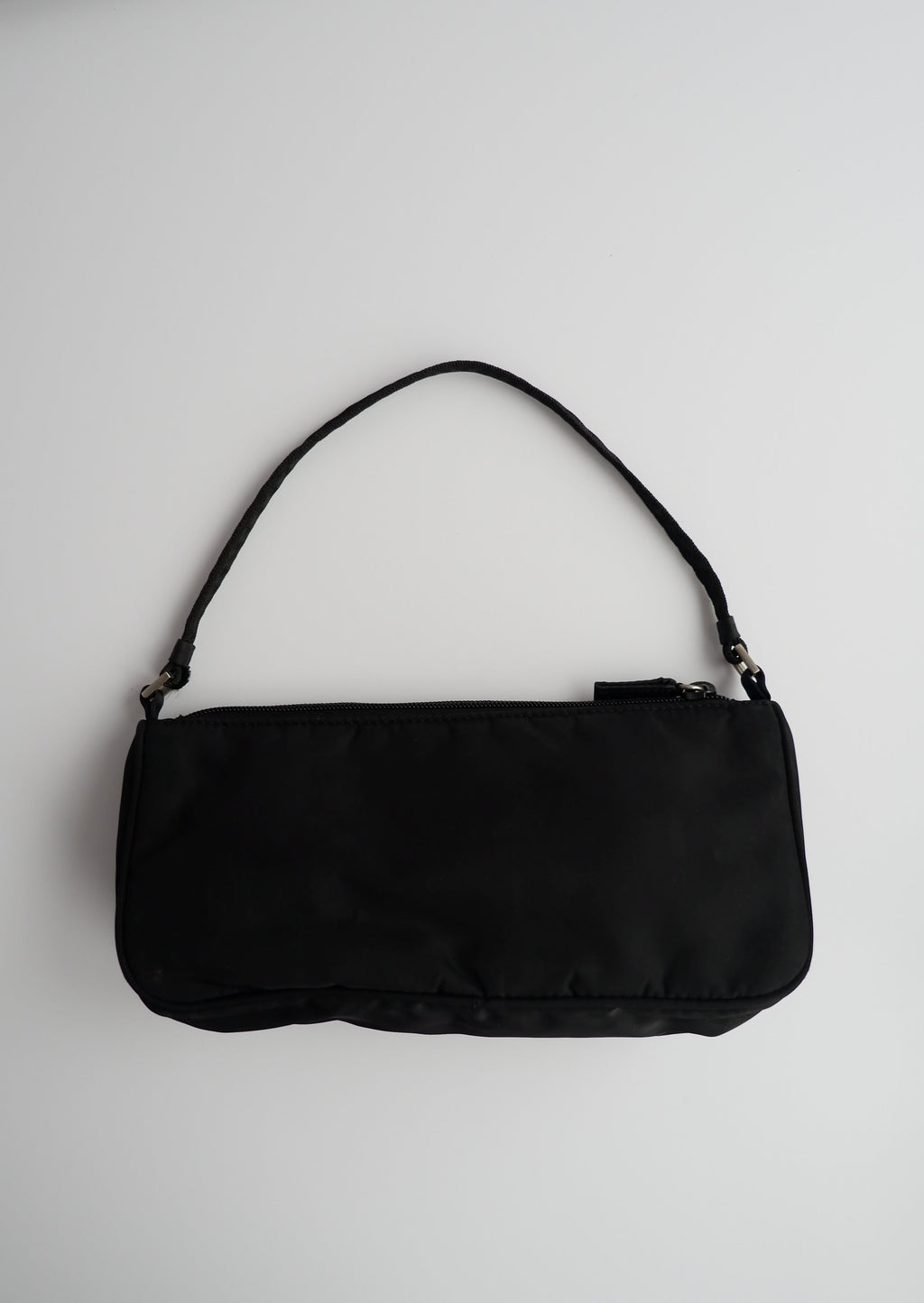 Authentique sac à bandoulière mini Prada en nylon noir d'occasion