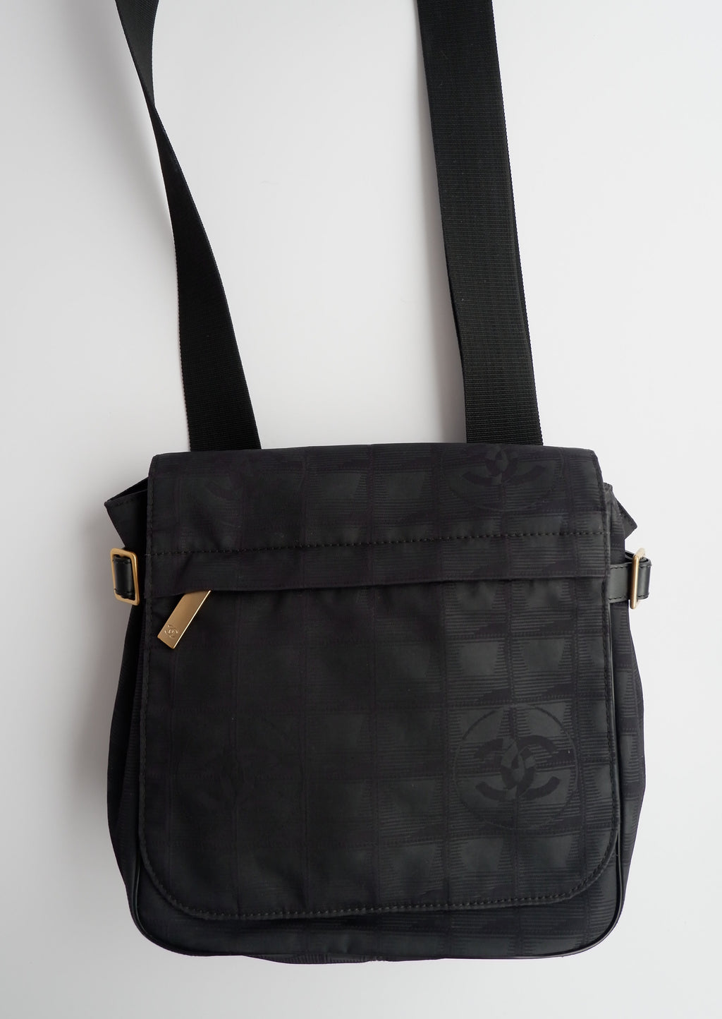 Authentic Preowned Chanel Black Travel Line Crossbody Bag