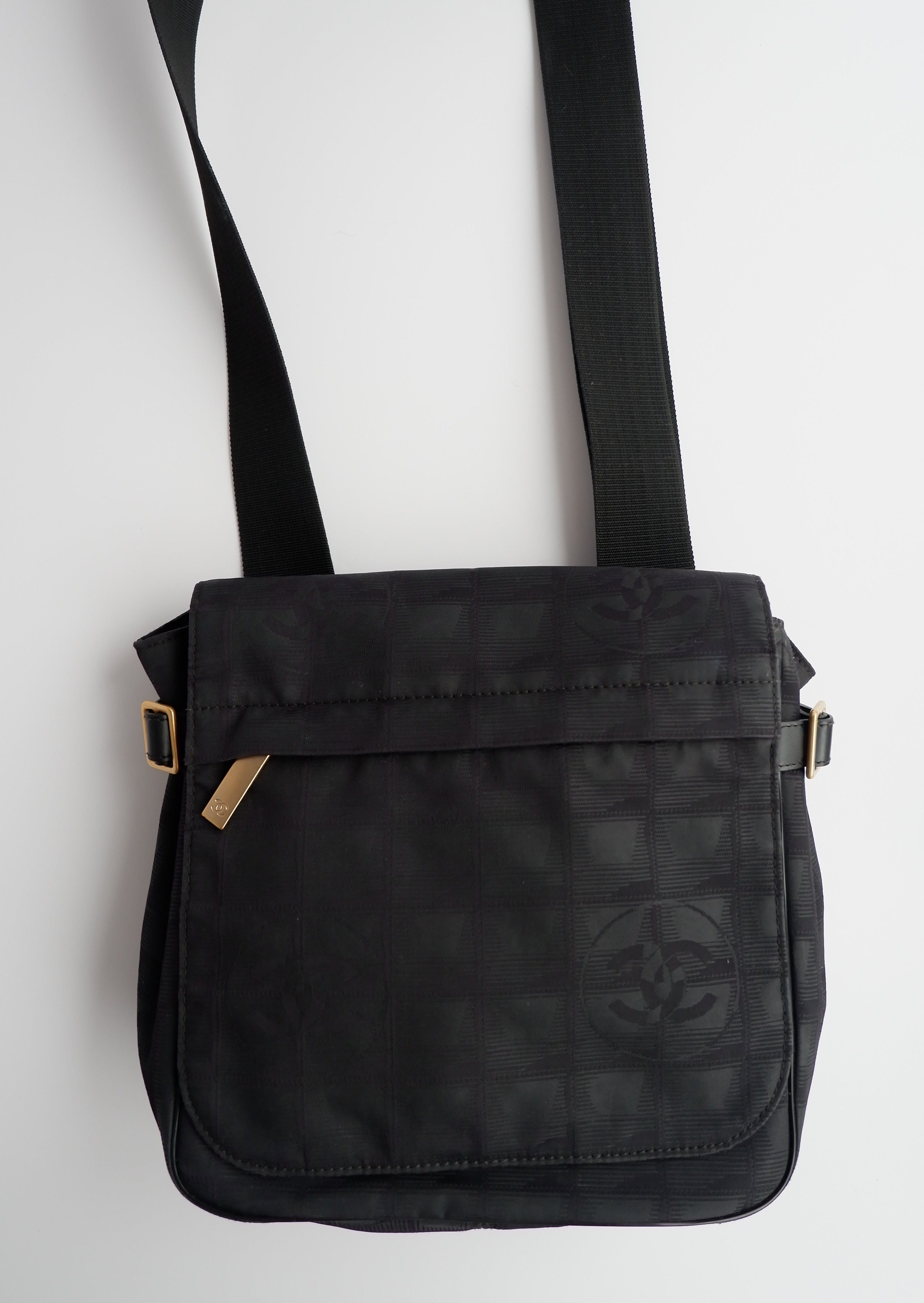 Authentic Preowned Chanel Black Travel Line Crossbody Bag