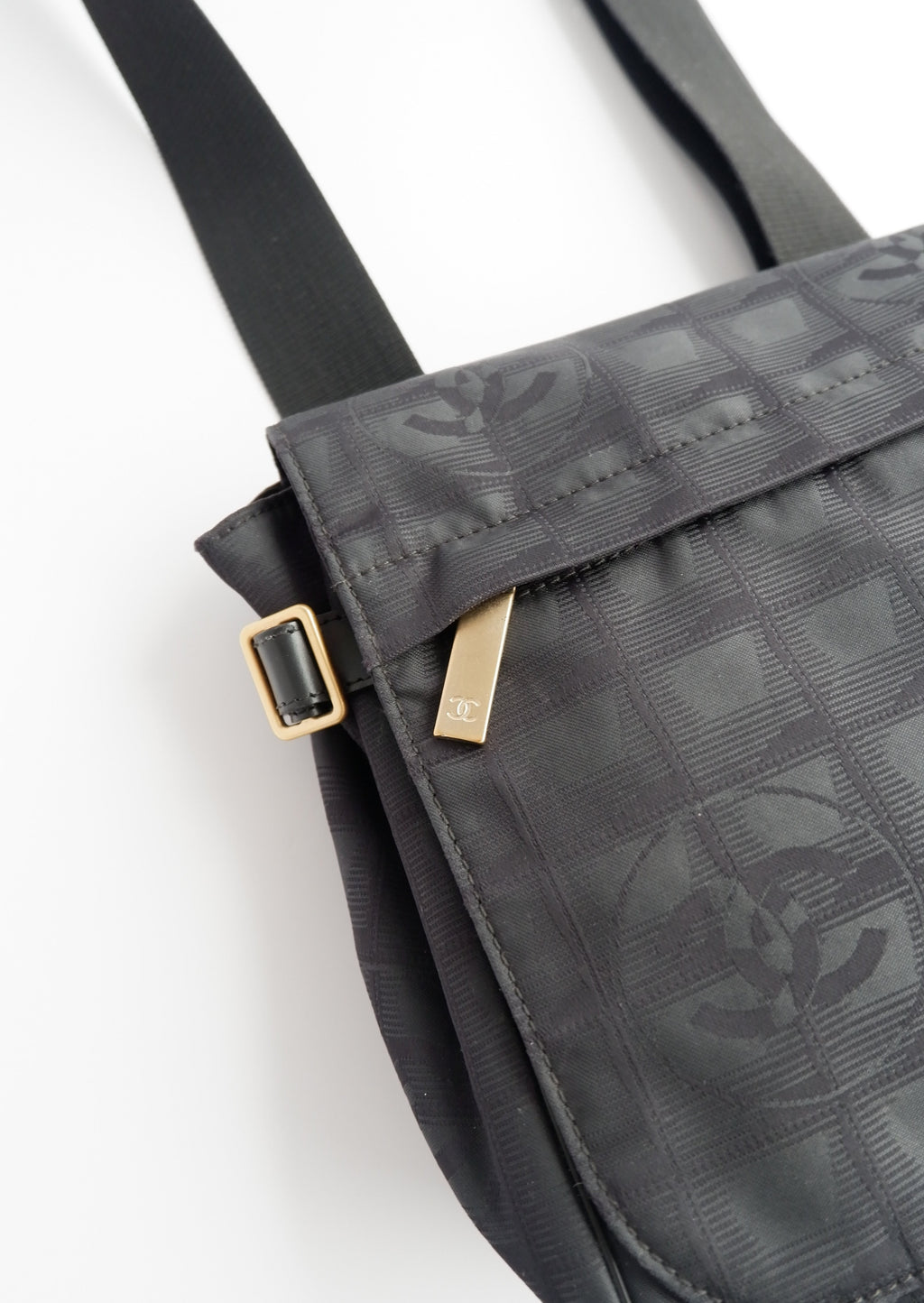 Authentic Preowned Chanel Black Travel Line Crossbody Bag