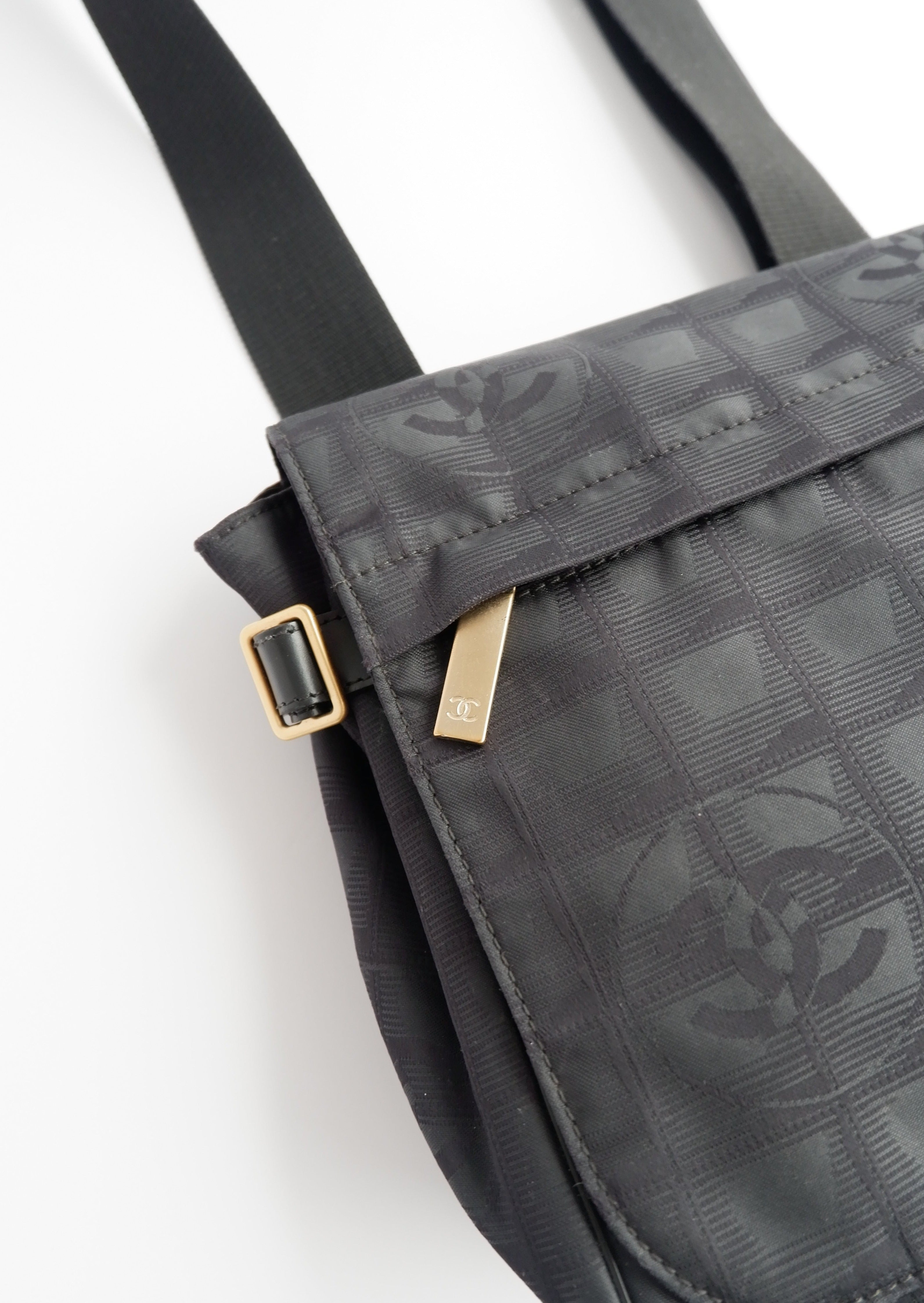 Authentic Preowned Chanel Black Travel Line Crossbody Bag