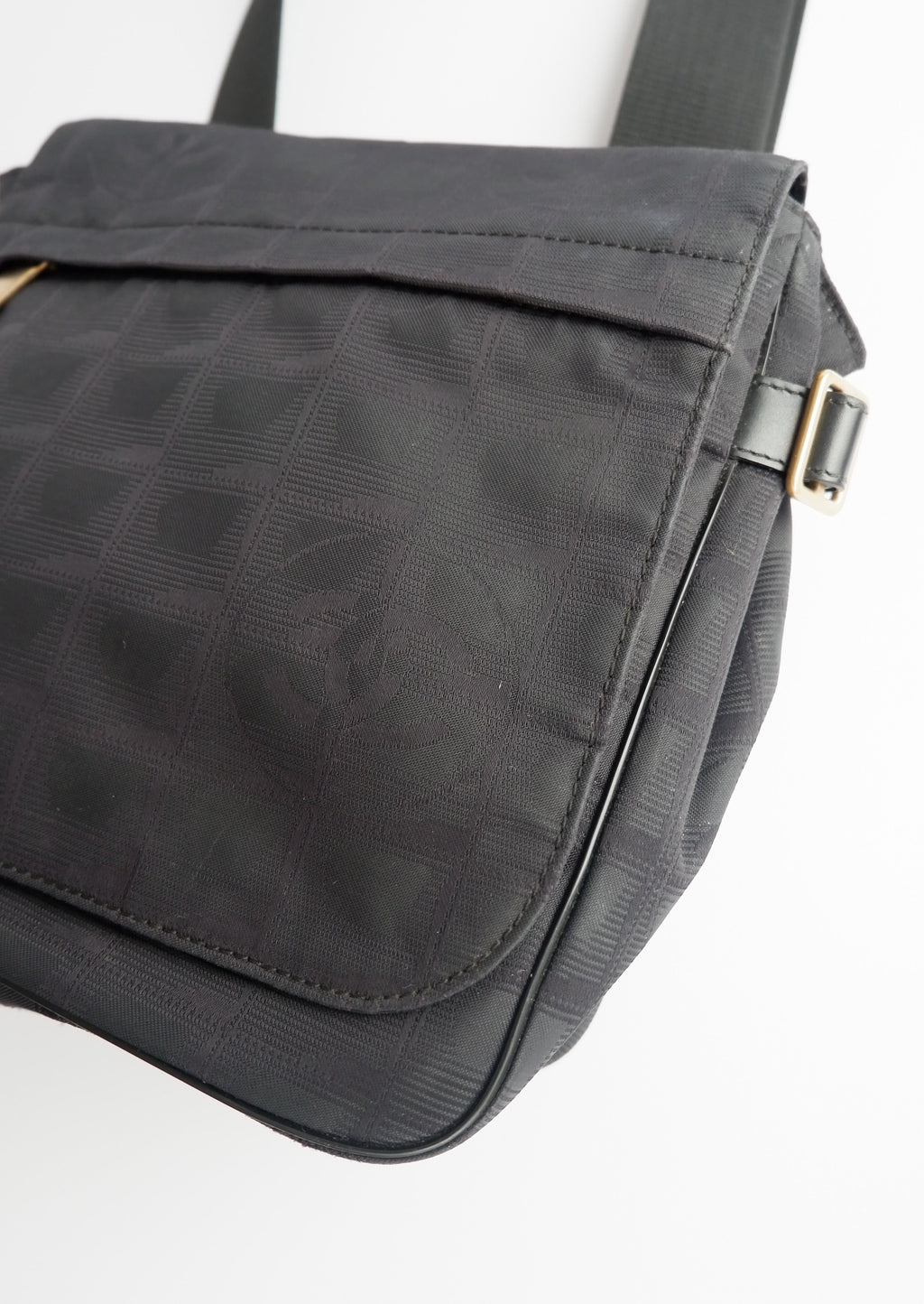 Authentic Preowned Chanel Black Travel Line Crossbody Bag
