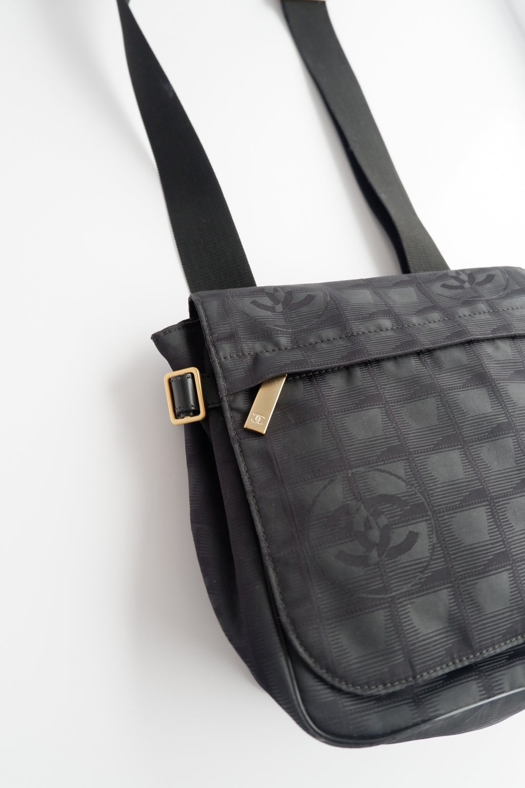Authentic Preowned Chanel Black Travel Line Crossbody Bag