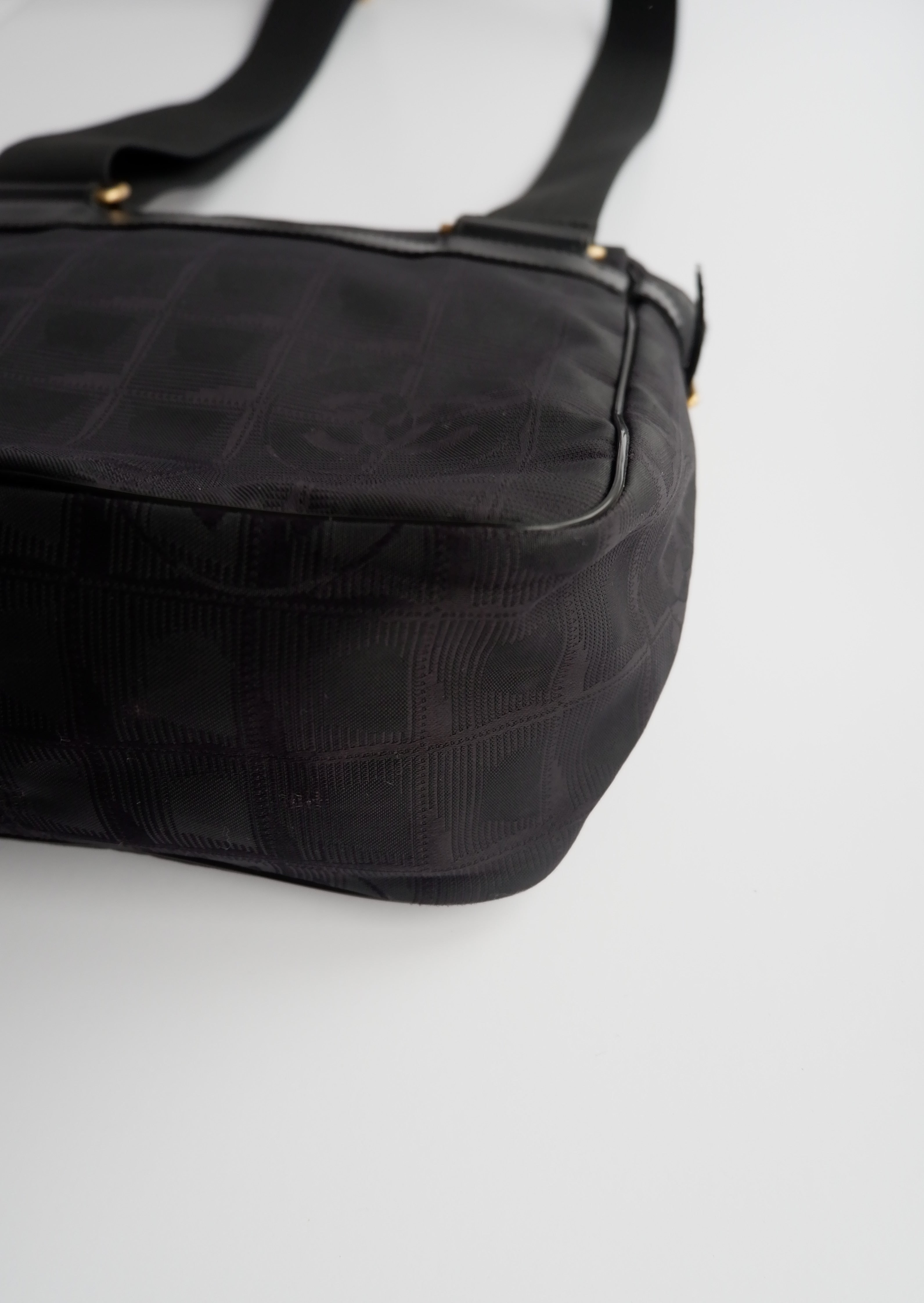 Authentic Preowned Chanel Black Travel Line Crossbody Bag