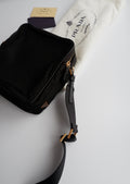 Authentique sac à bandoulière en nylon noir Prada d'occasion