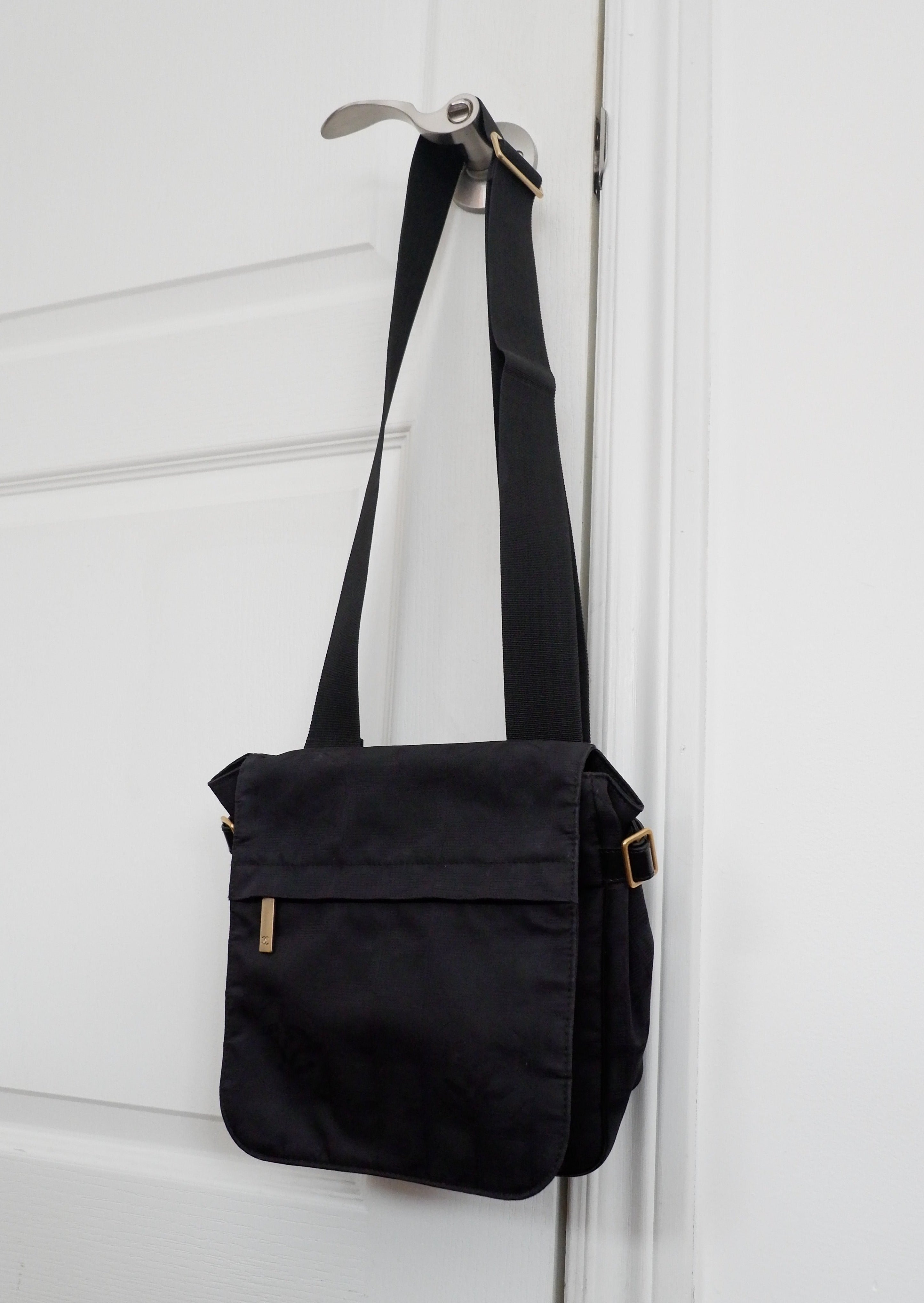 Authentic Preowned Chanel Black Travel Line Crossbody Bag