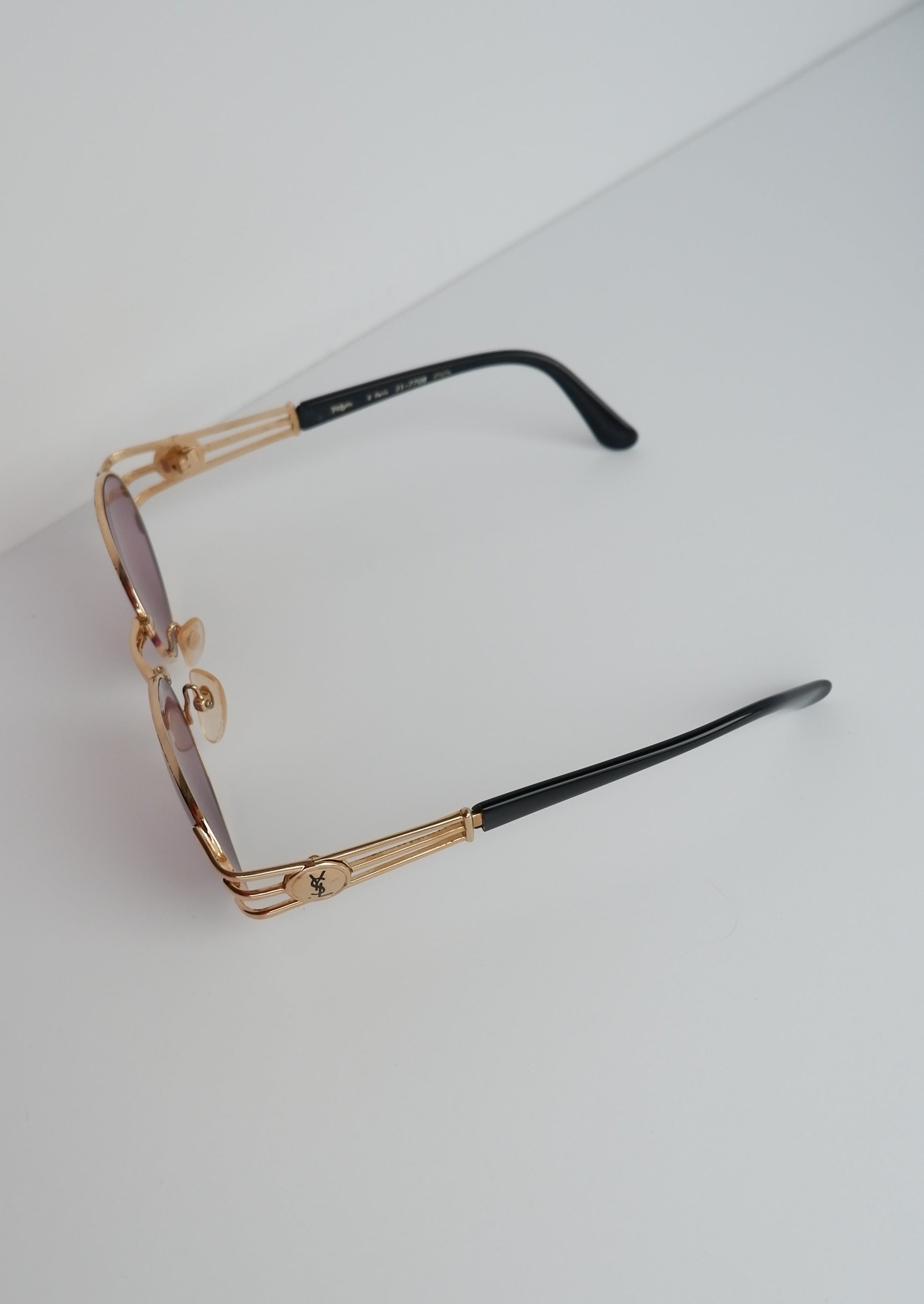 Authentiques lunettes de soleil rondes Saint Laurent vintage d'occasion