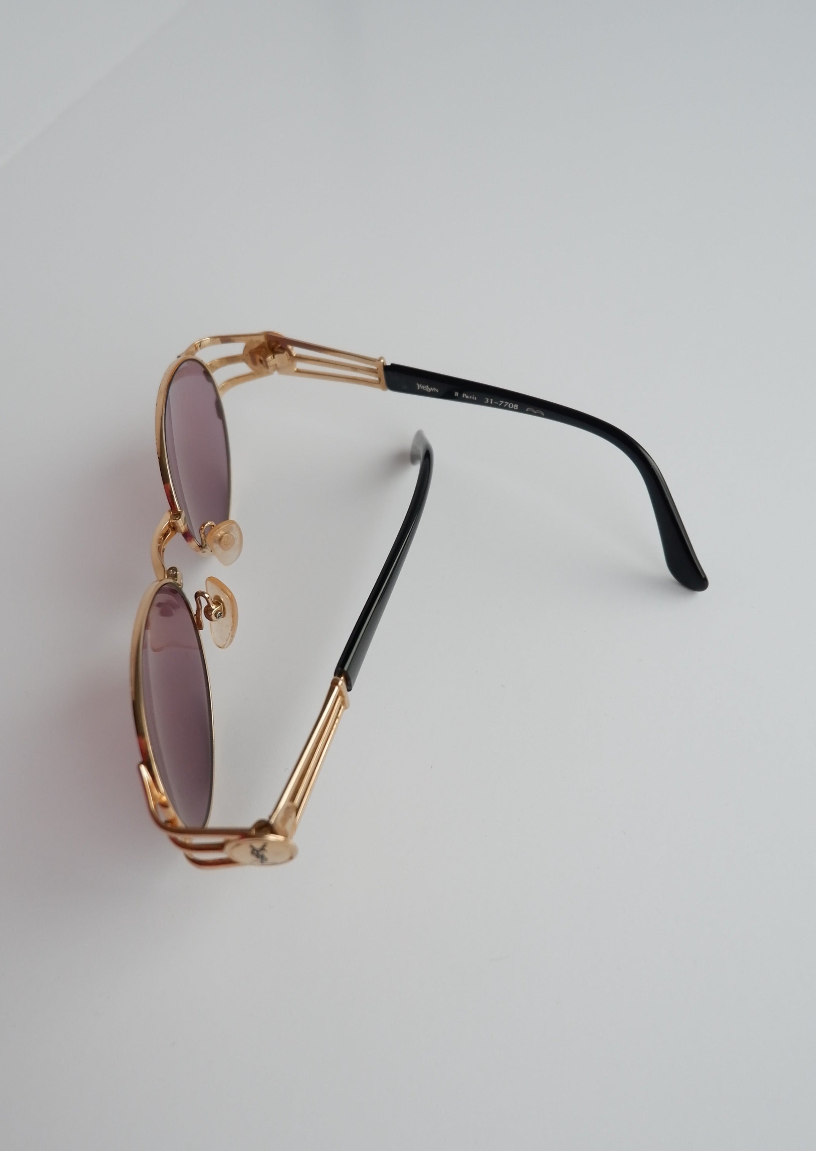 Authentiques lunettes de soleil rondes Saint Laurent vintage d'occasion