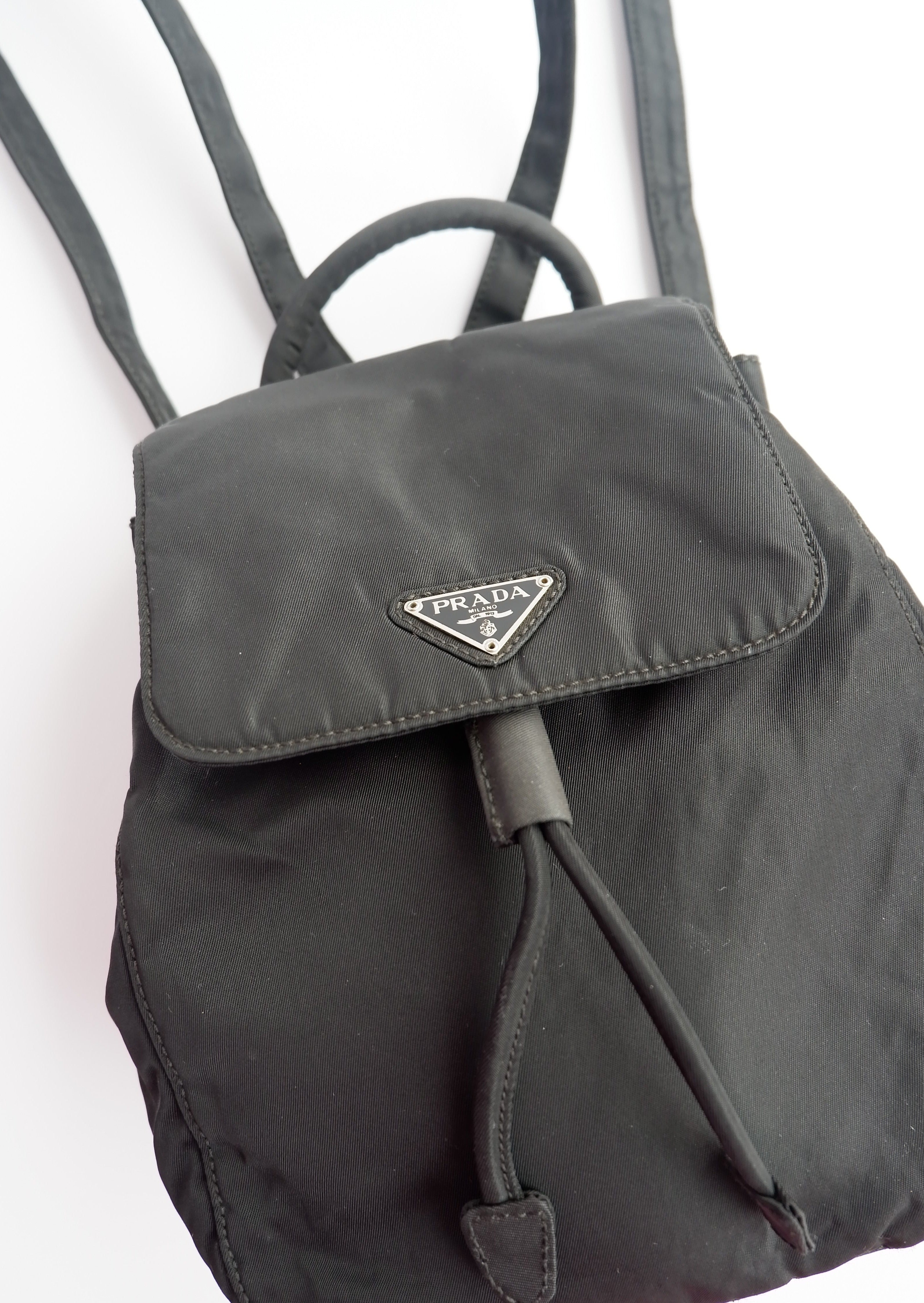 black vintage mini backpack Authentic Preowned Vintage Prada Black Nylon Mini Backpack – HOUSE OF 1880