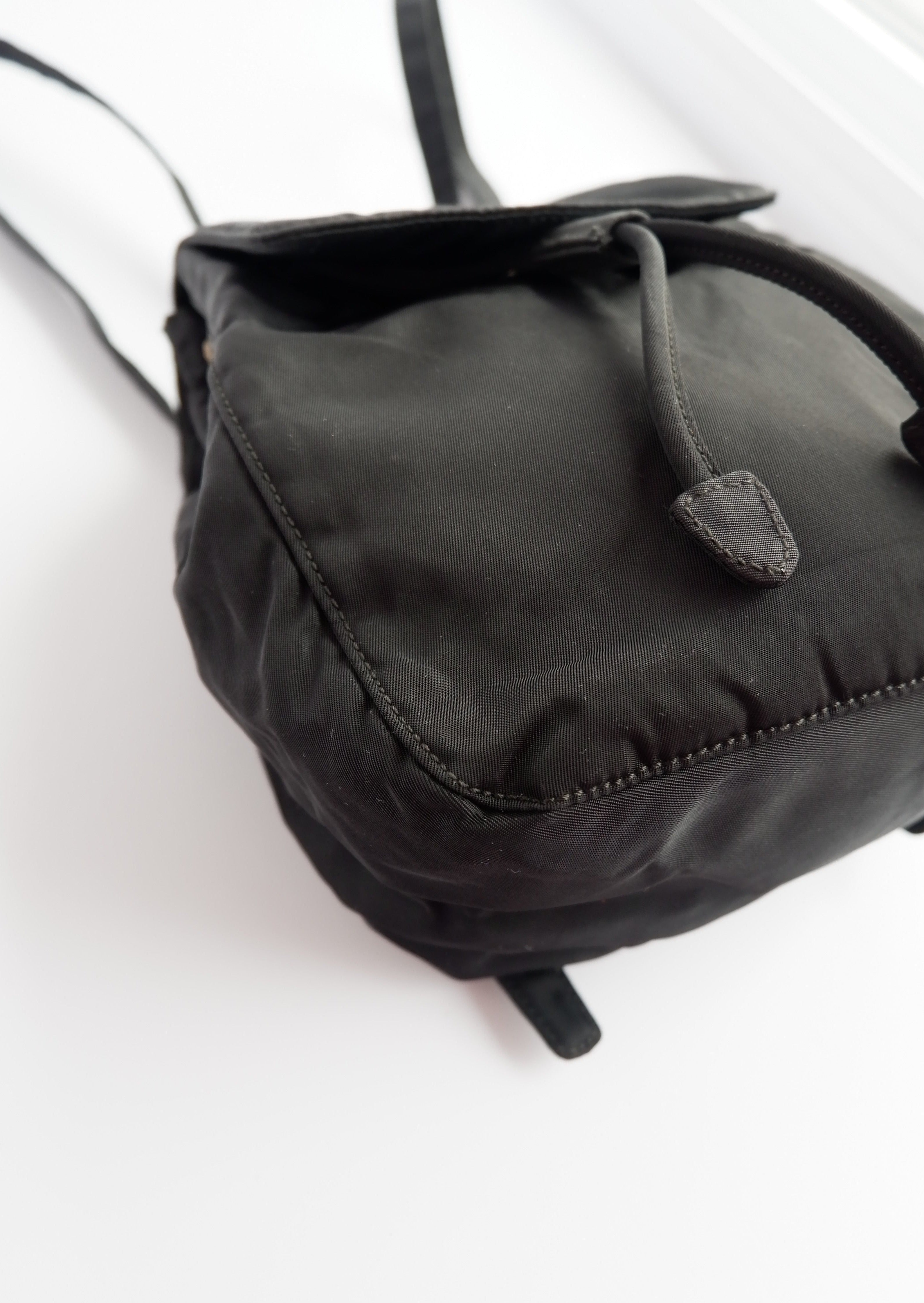 brandy melville black mini backpack Authentic Preowned Vintage Prada Black Nylon Mini Backpack – HOUSE OF 1880