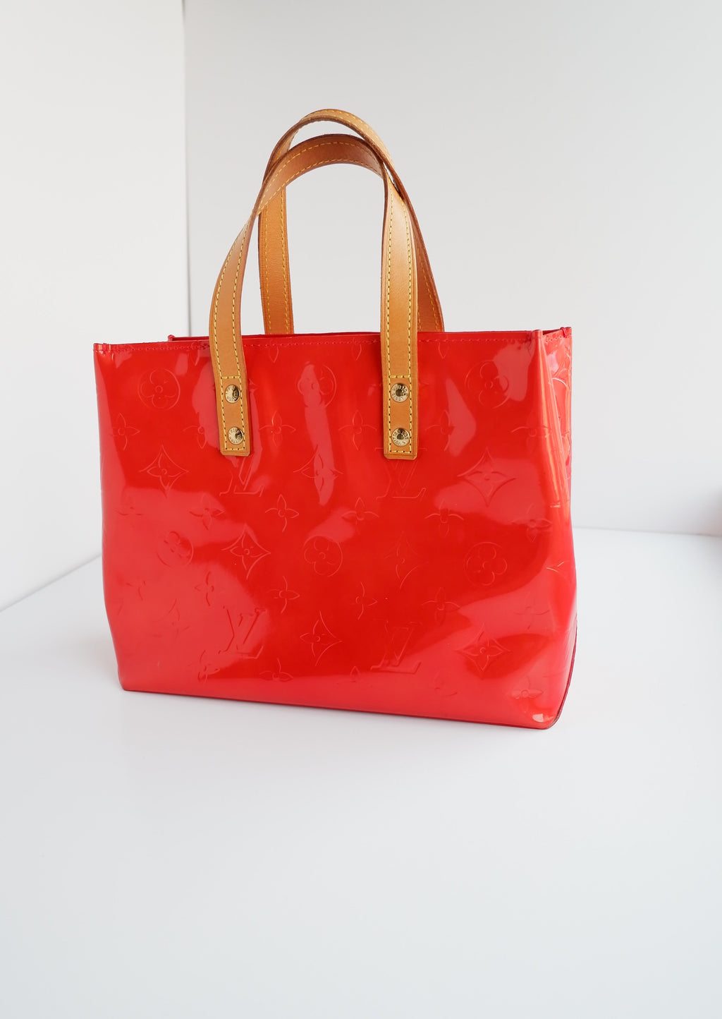 Authentic Preowned Louis Vuitton Red Vernis Reade Handbag