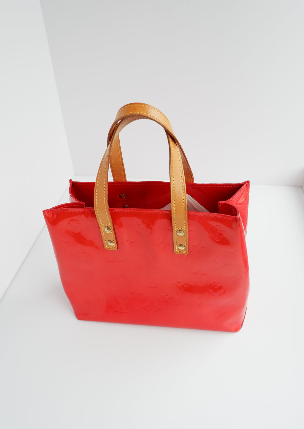 Authentic Preowned Louis Vuitton Red Vernis Reade Handbag