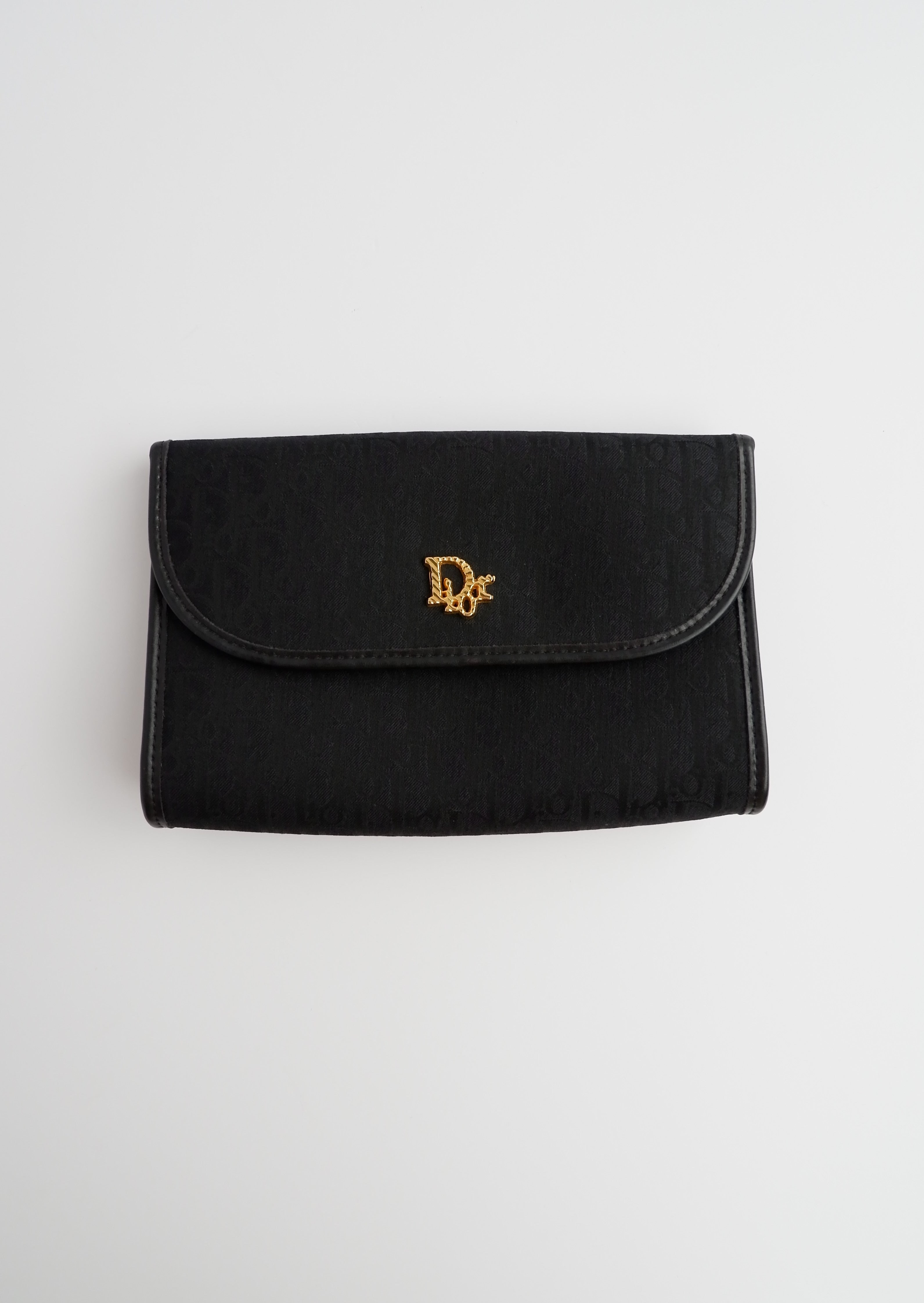 Authentic Preowned Dior Black Trotter Print Chain Bag