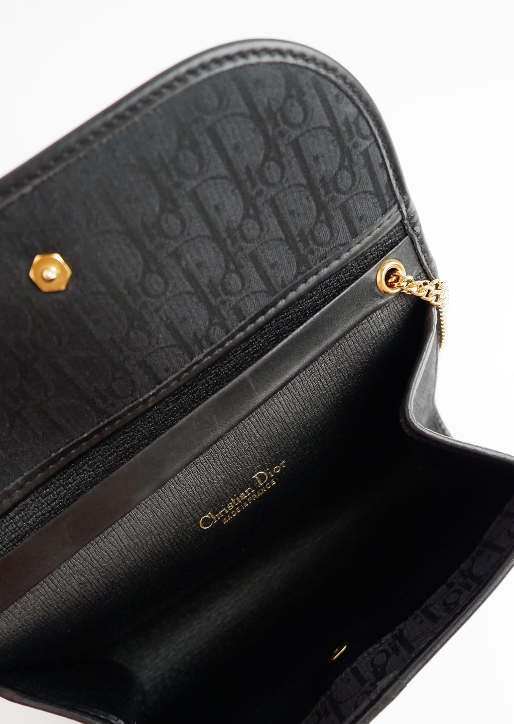 Authentic Preowned Dior Black Trotter Print Chain Bag