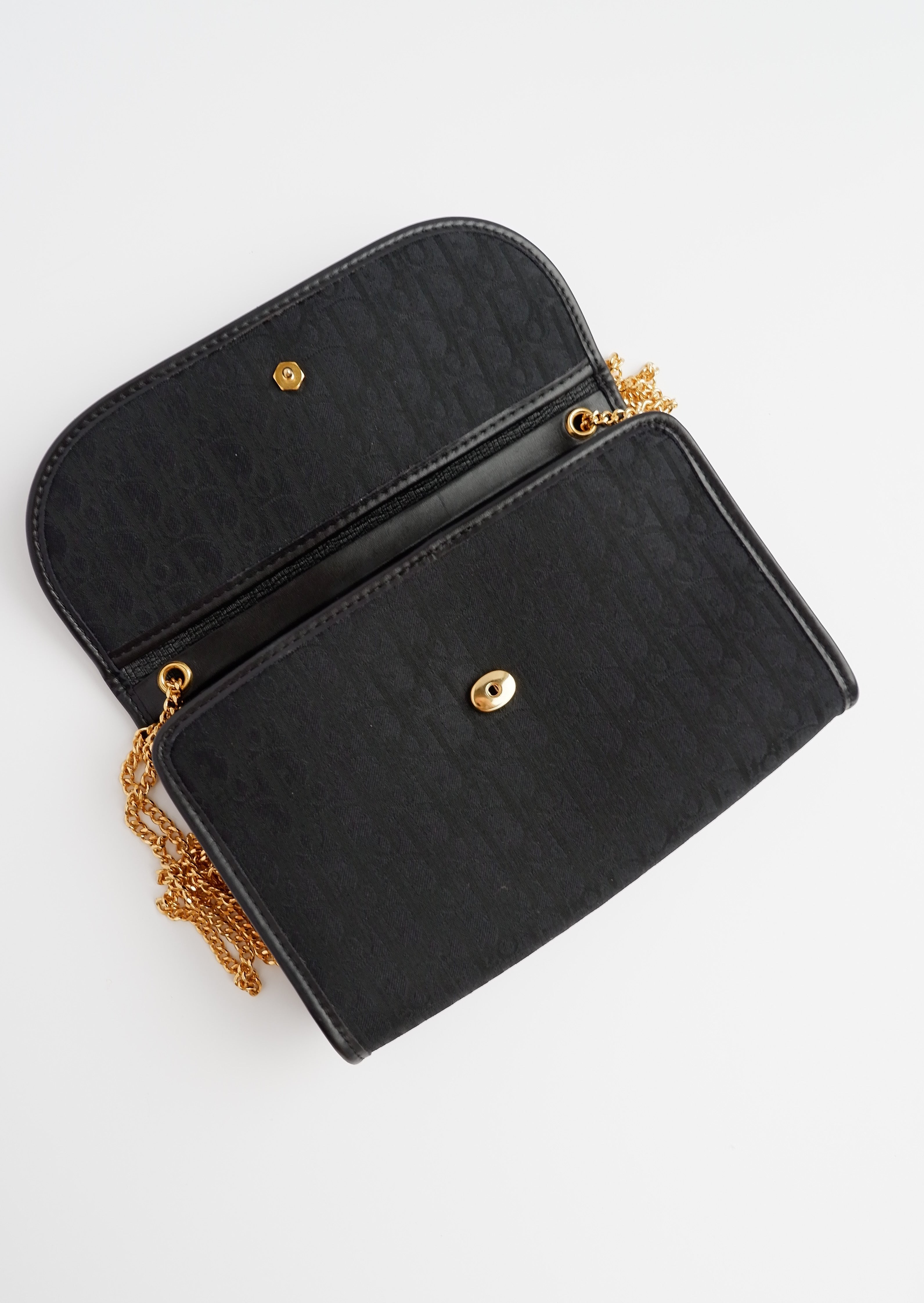 Authentic Preowned Dior Black Trotter Print Chain Bag