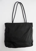Sac cabas Prada authentique en nylon noir d'occasion