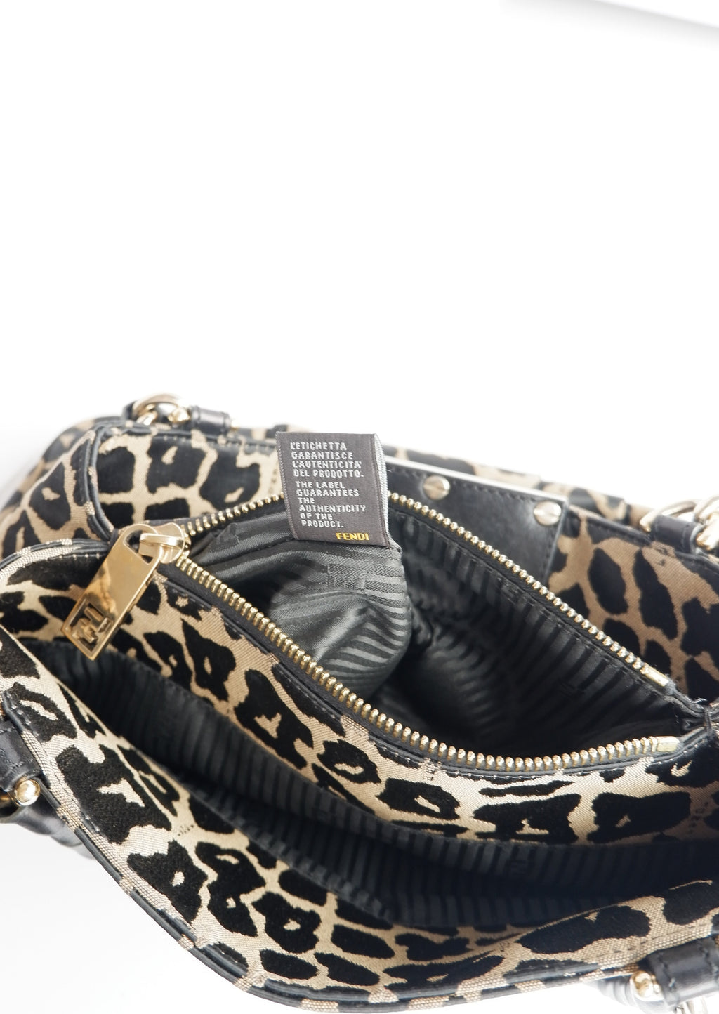 Sac à bandoulière Fendi Léopard authentique d'occasion