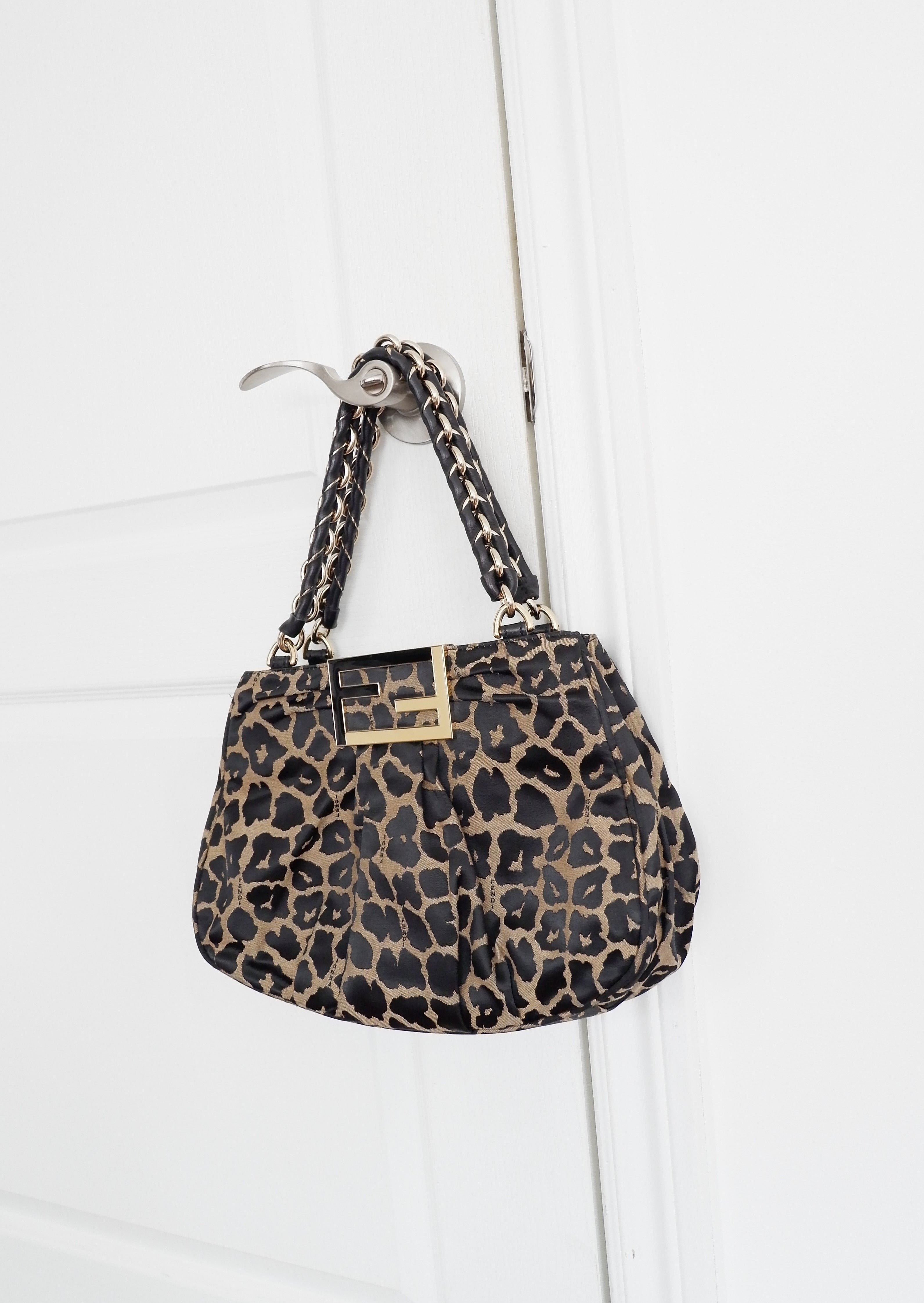 Sac à bandoulière Fendi Léopard authentique d'occasion