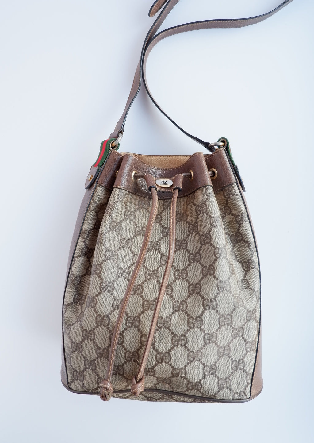 Authentic Preowned Vintage Gucci GG Web Crossbody Bag