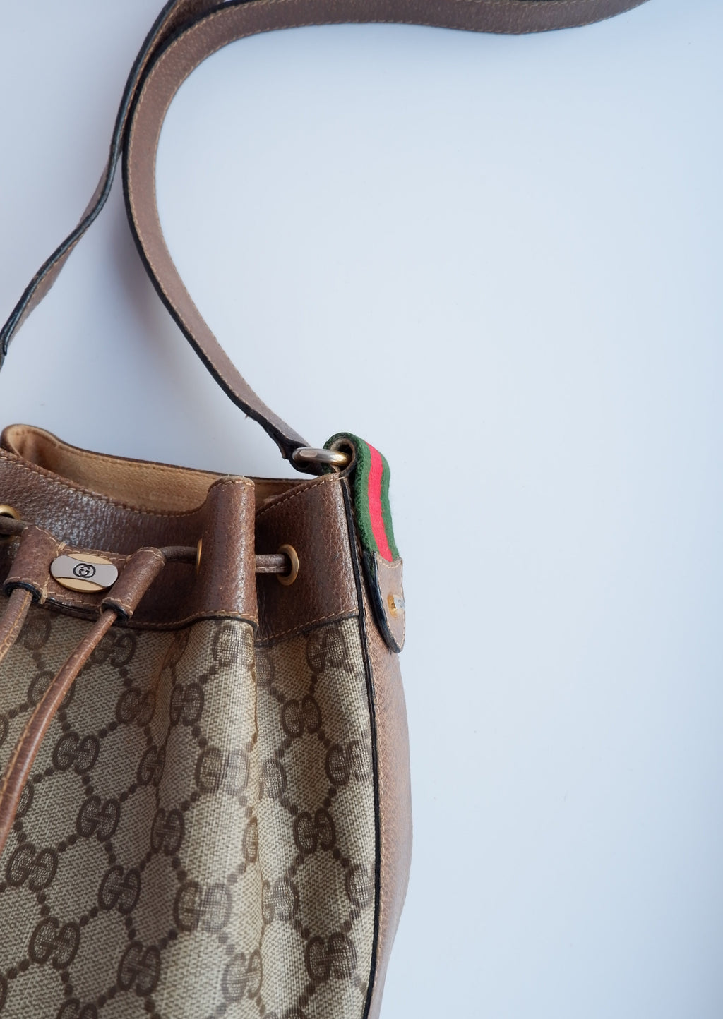 Authentic Preowned Vintage Gucci GG Web Crossbody Bag