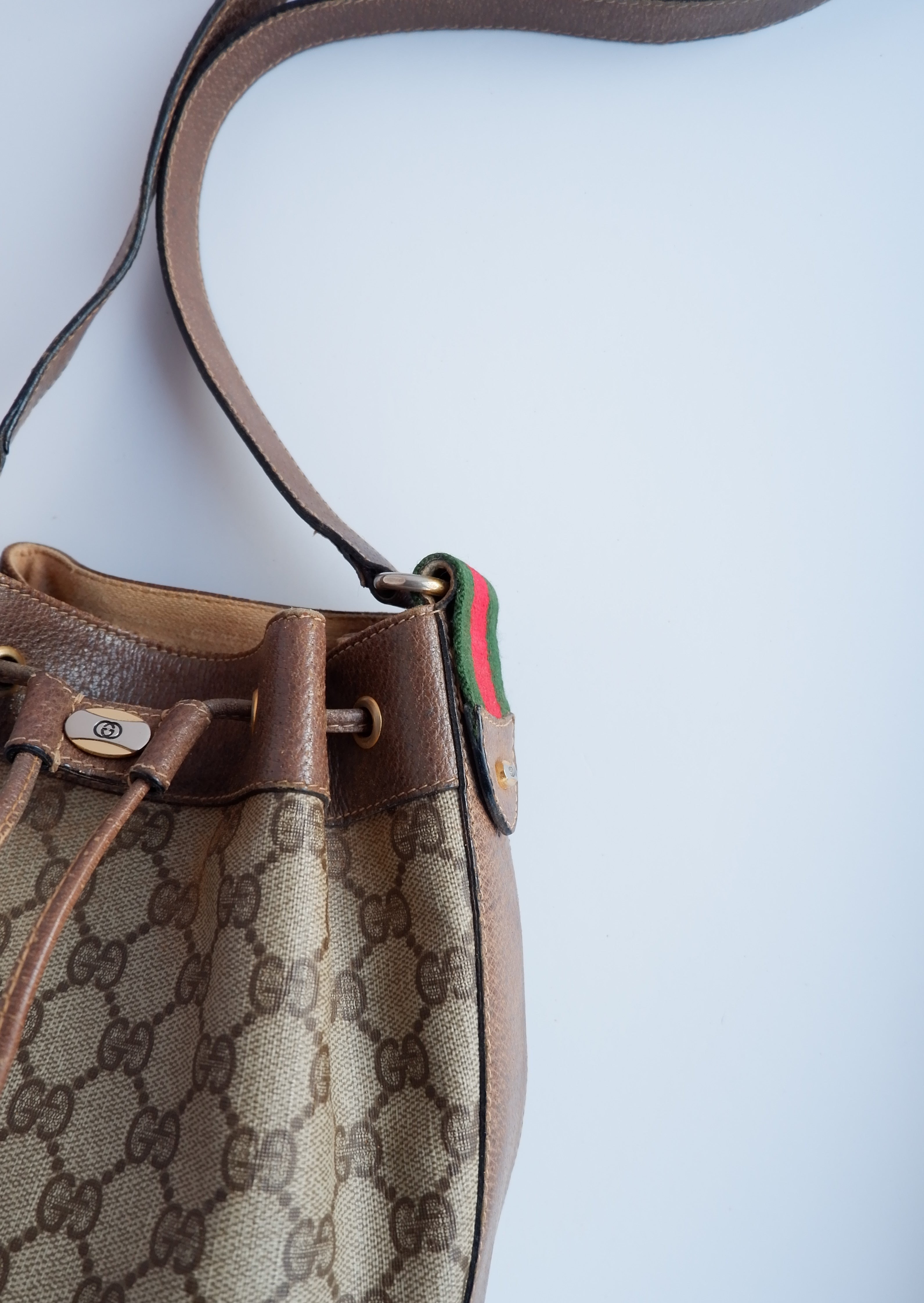 Authentic Preowned Vintage Gucci GG Web Crossbody Bag