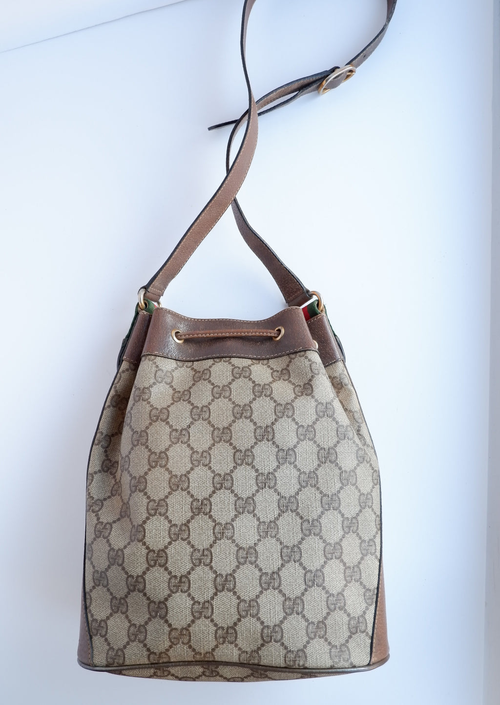 Authentic Preowned Vintage Gucci GG Web Crossbody Bag