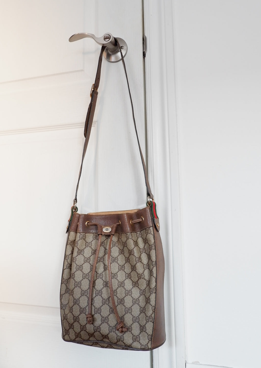 Authentic Preowned Vintage Gucci GG Web Crossbody Bag