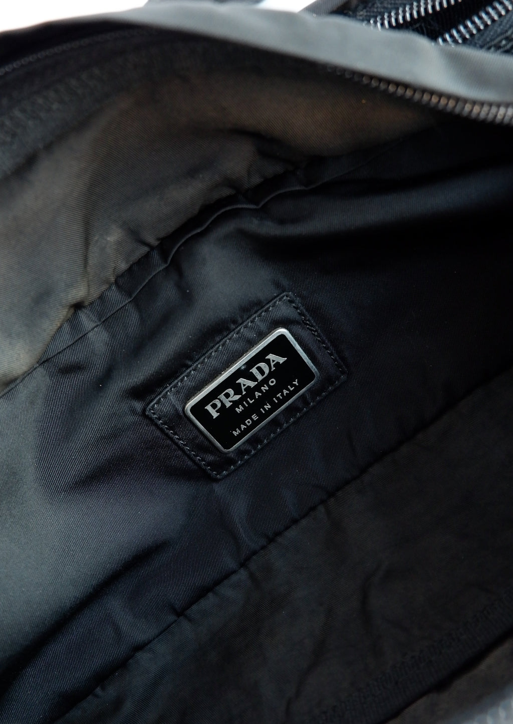 Sac Banane Prada Authentique d'occasion en Nylon Noir