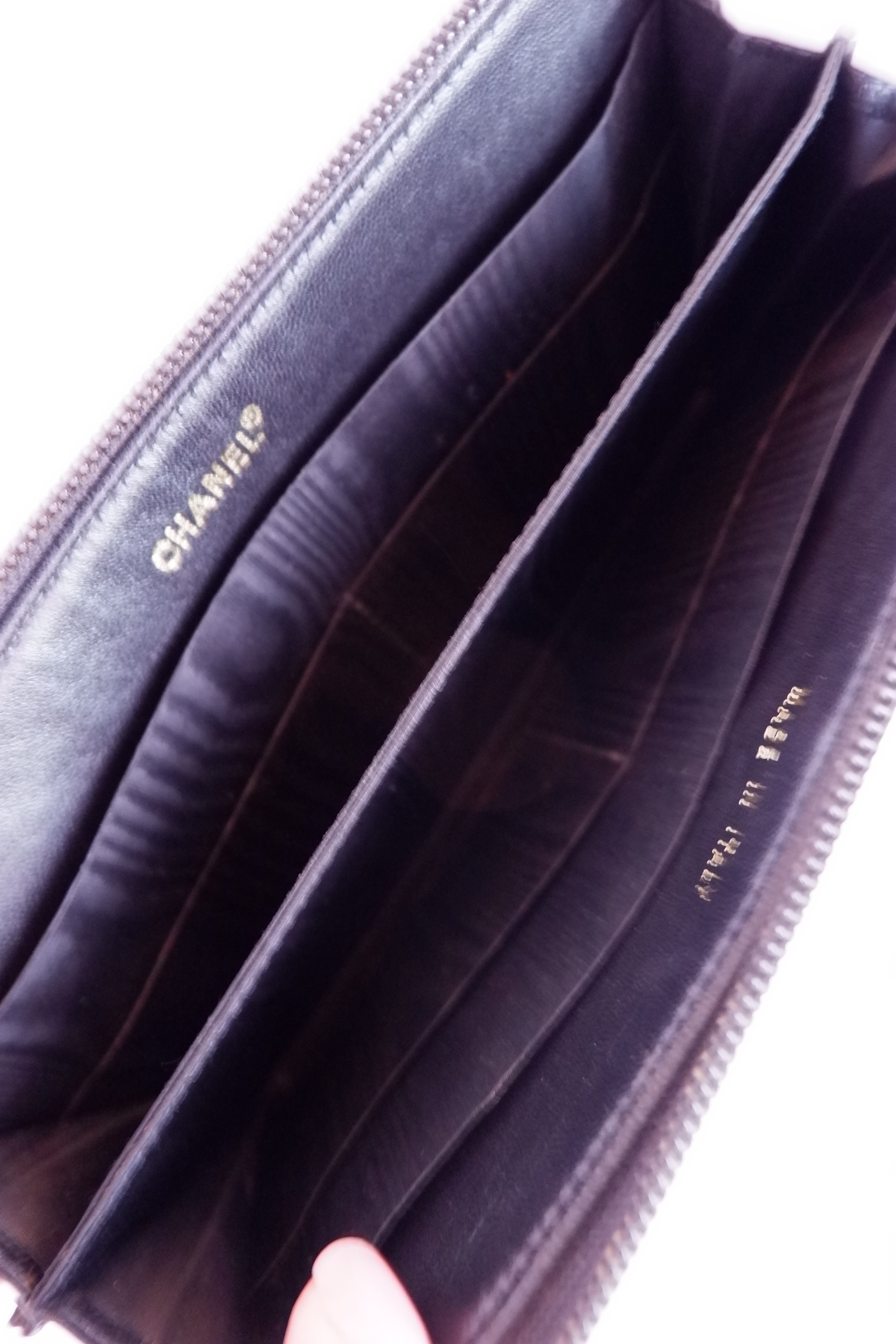 Authentic Preowned Chanel Black Caviar Zip Around Wallet