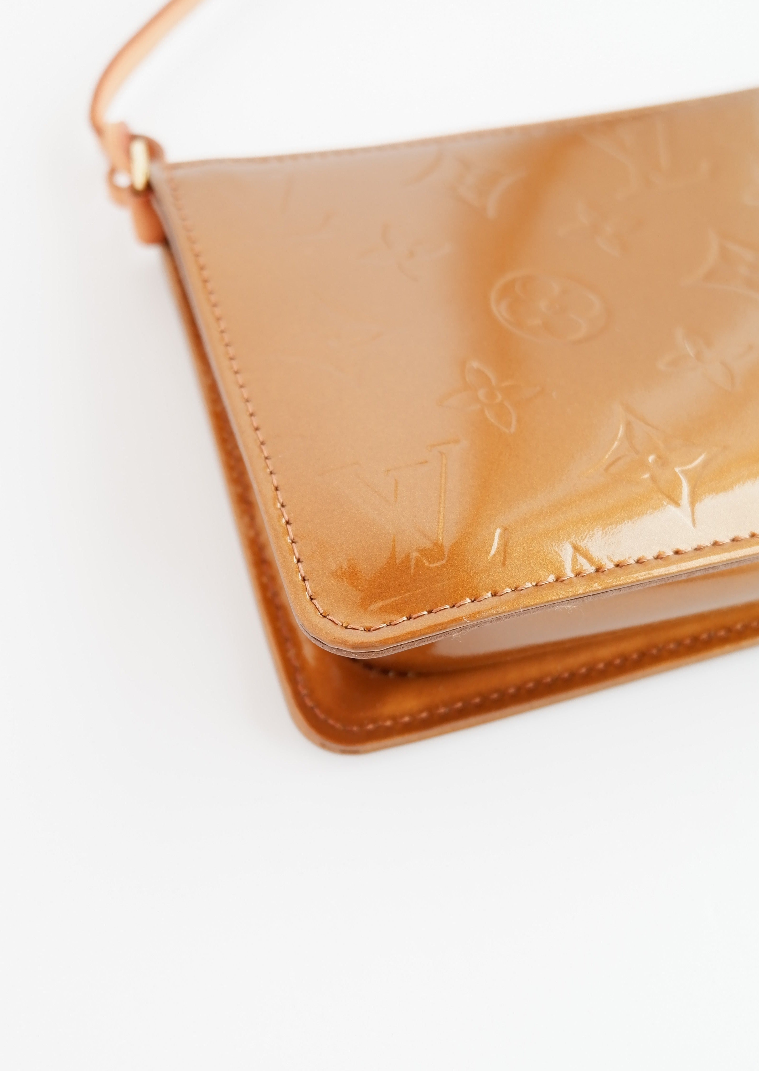 Authentic Preowned Louis Vuitton Gold Monogram Vernis Lexington Pochette