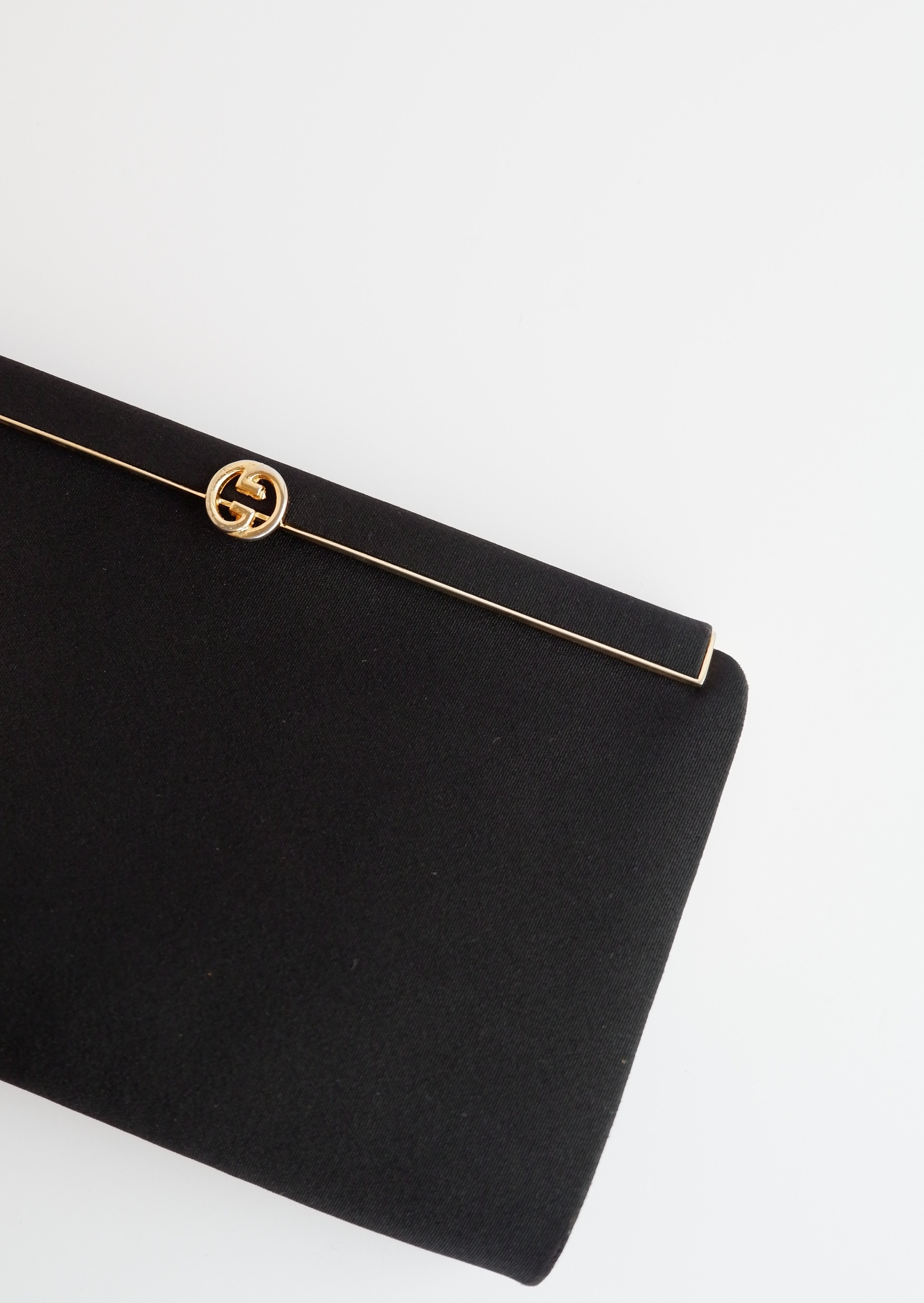 Pochette Gucci vintage authentique d'occasion en tissu noir