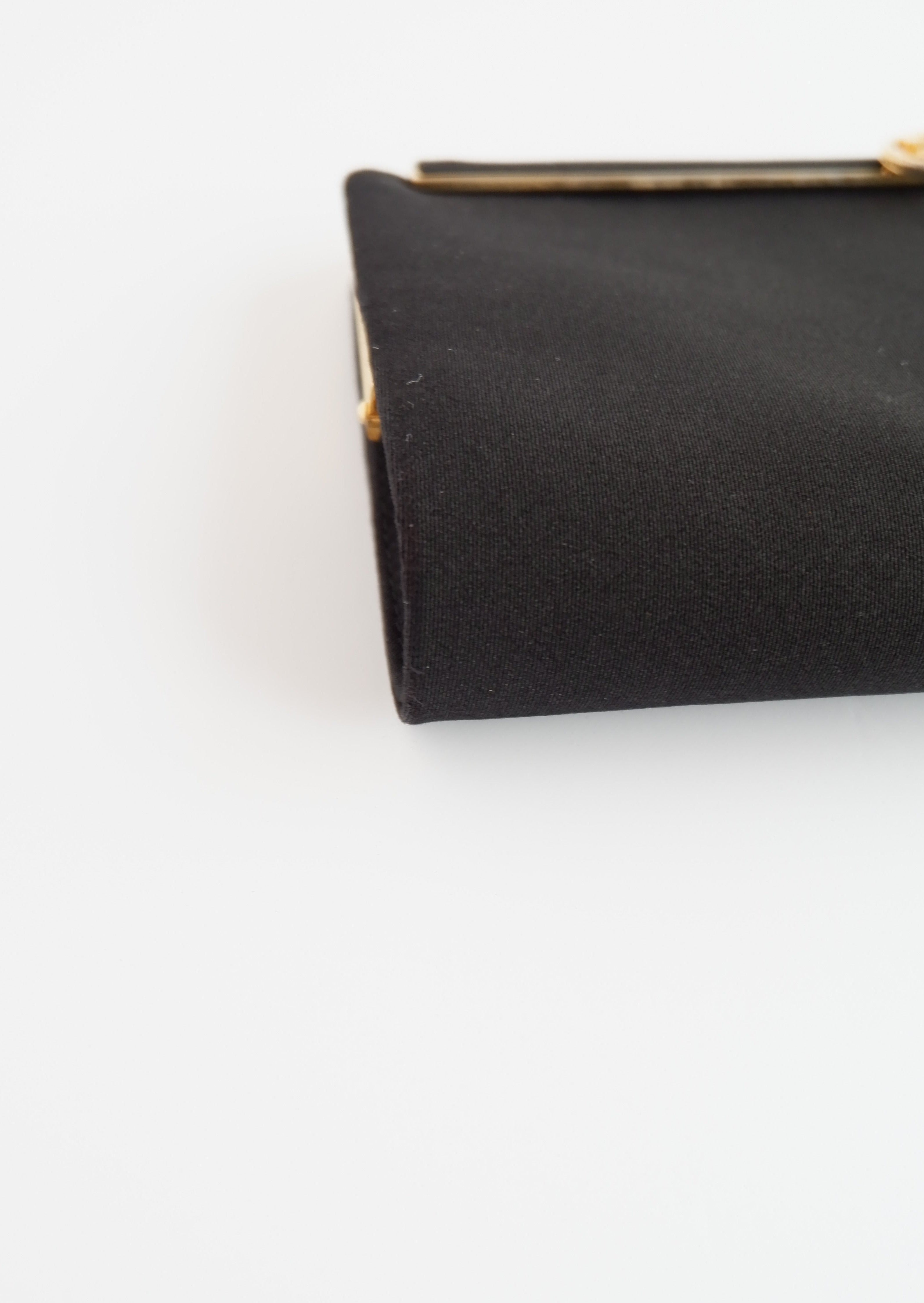 Pochette Gucci vintage authentique d'occasion en tissu noir