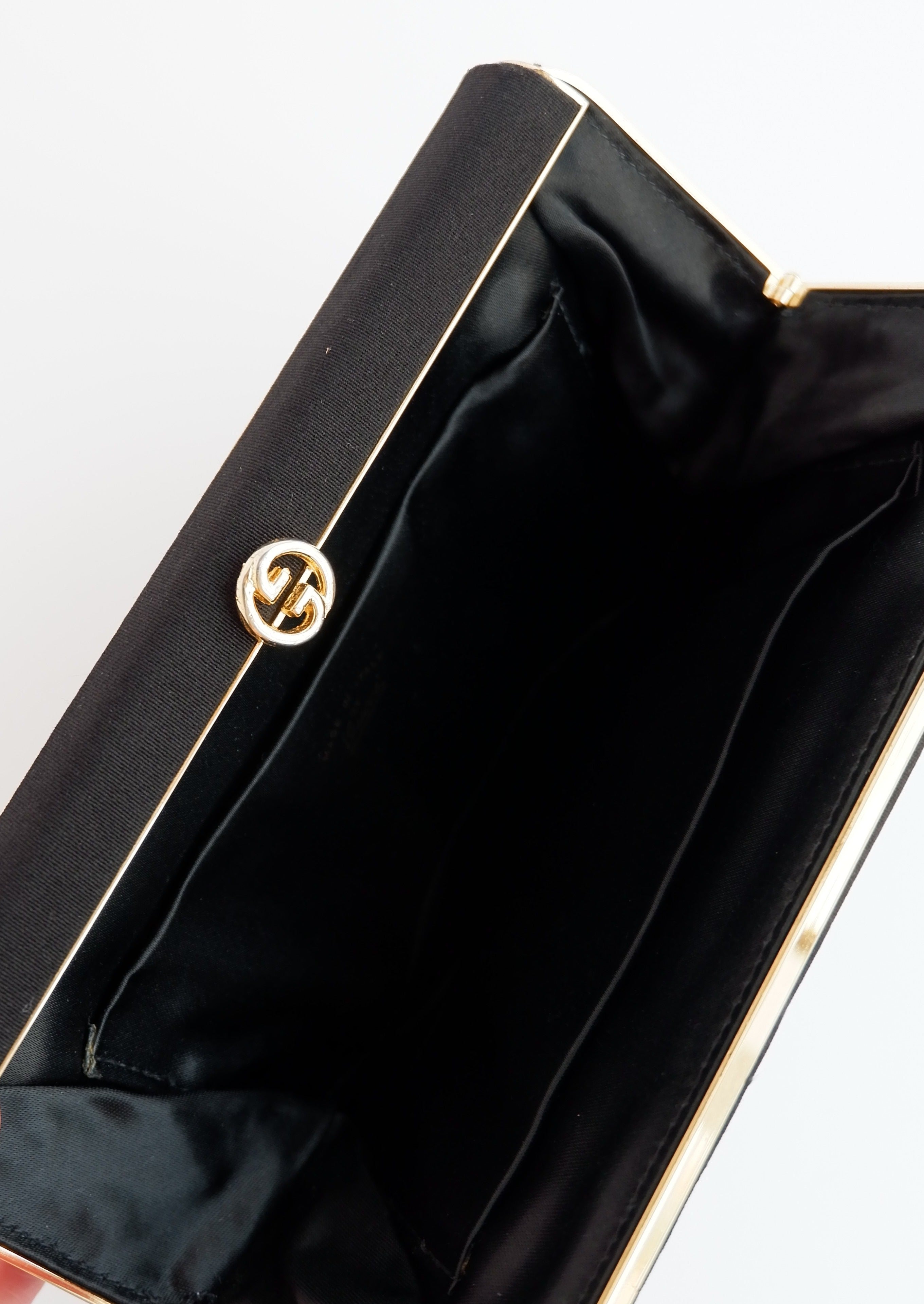 Authentic Preowned Vintage Gucci Black Fabric Clutch
