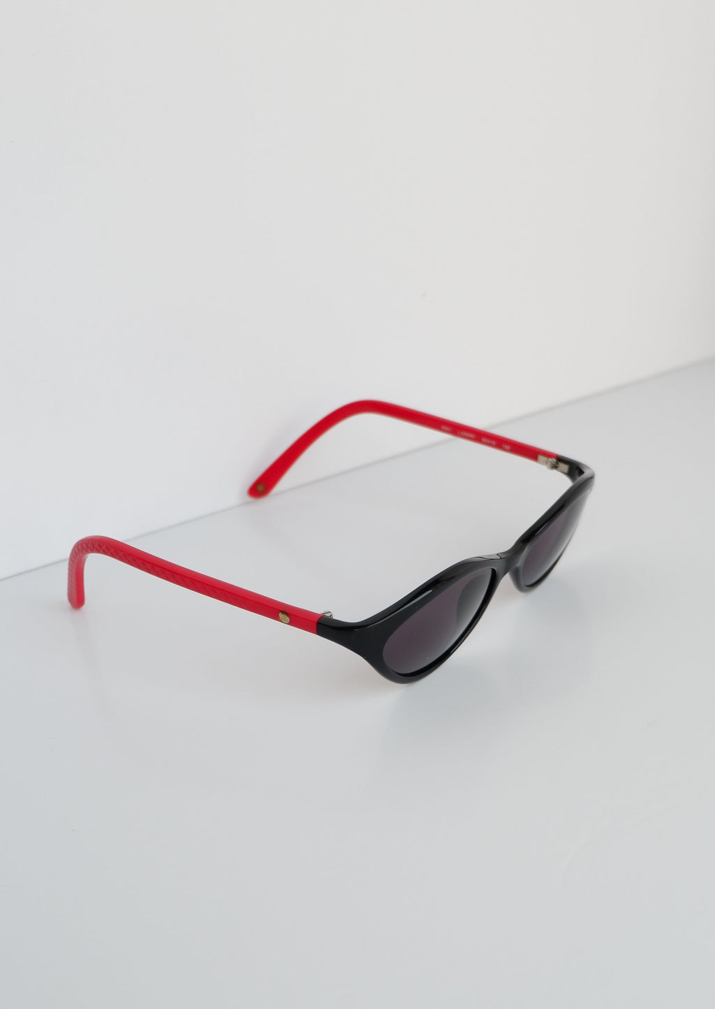Authentic Preowned Vintage Chanel Black/Red Mini Cat Eye Sunglasses