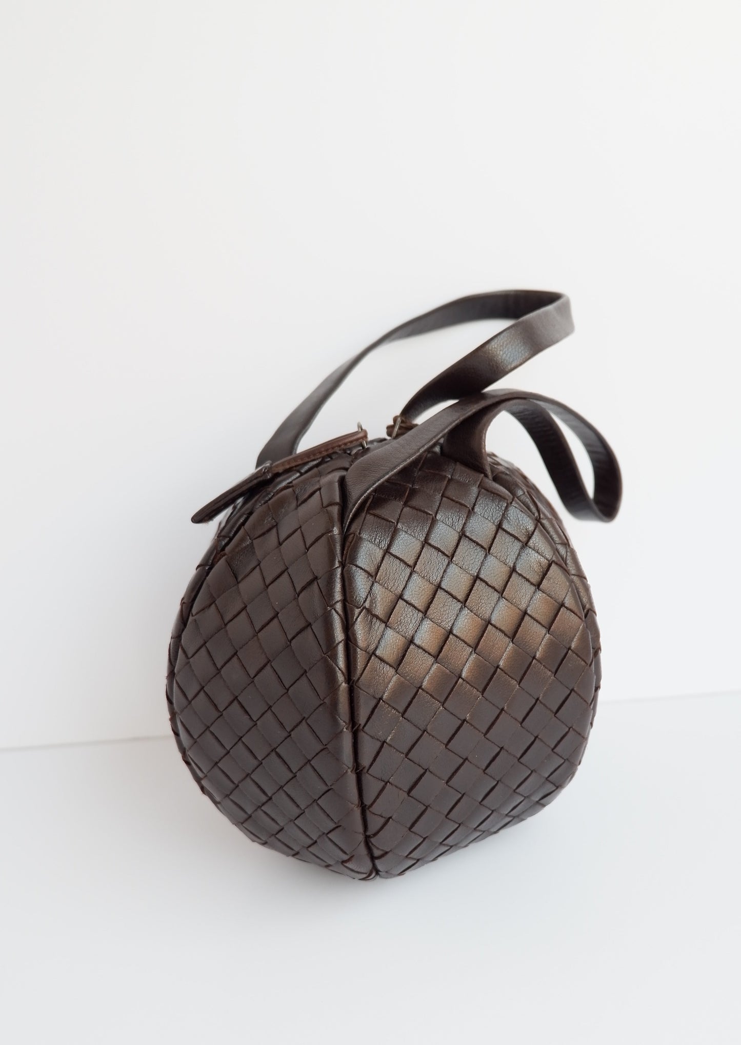 Authentic Preowned Vintage Bottega Veneta Brown Mini Mava Top Handle Bag