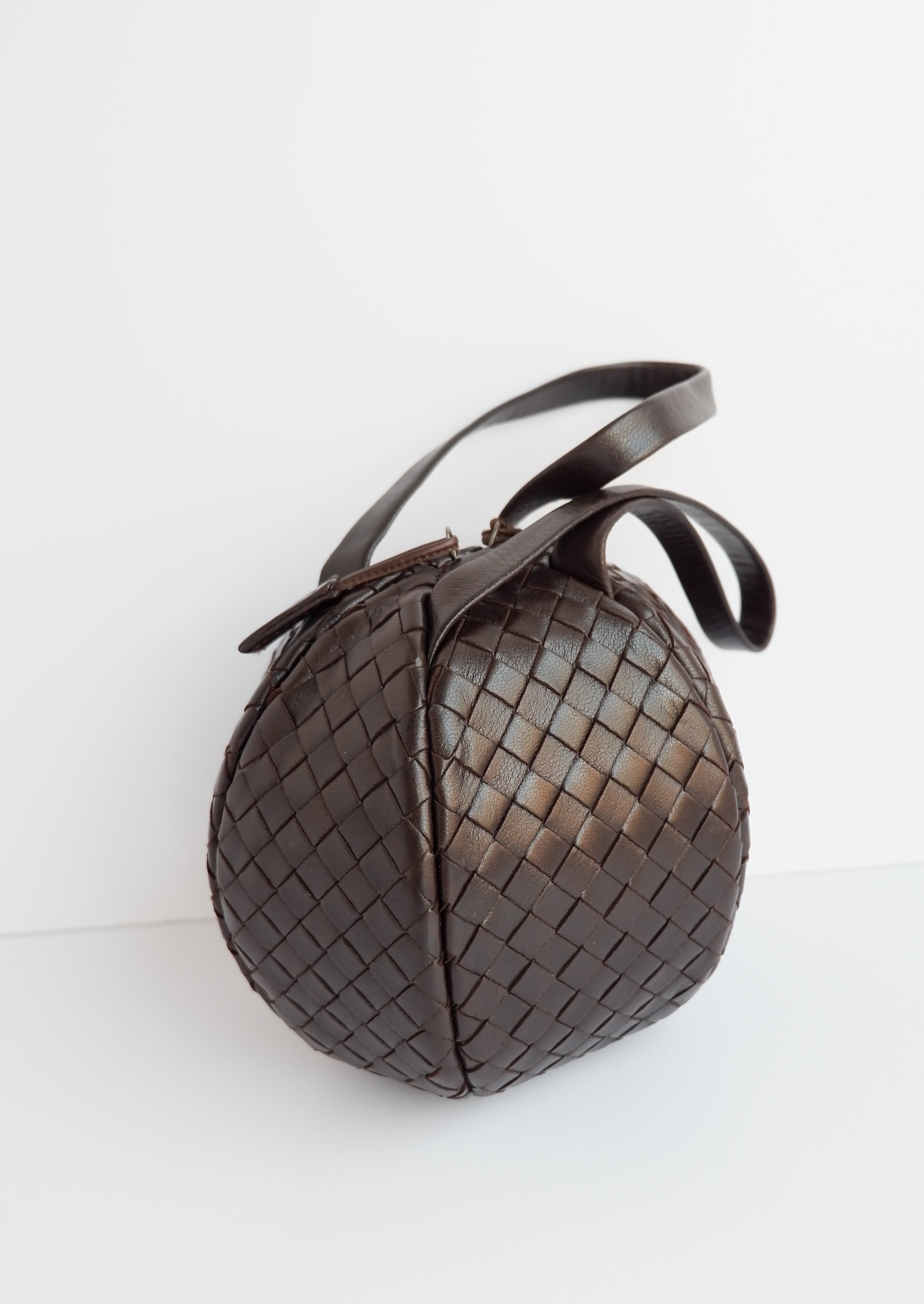 Sac à main Bottega Veneta Mava Mini marron d'occasion authentique
